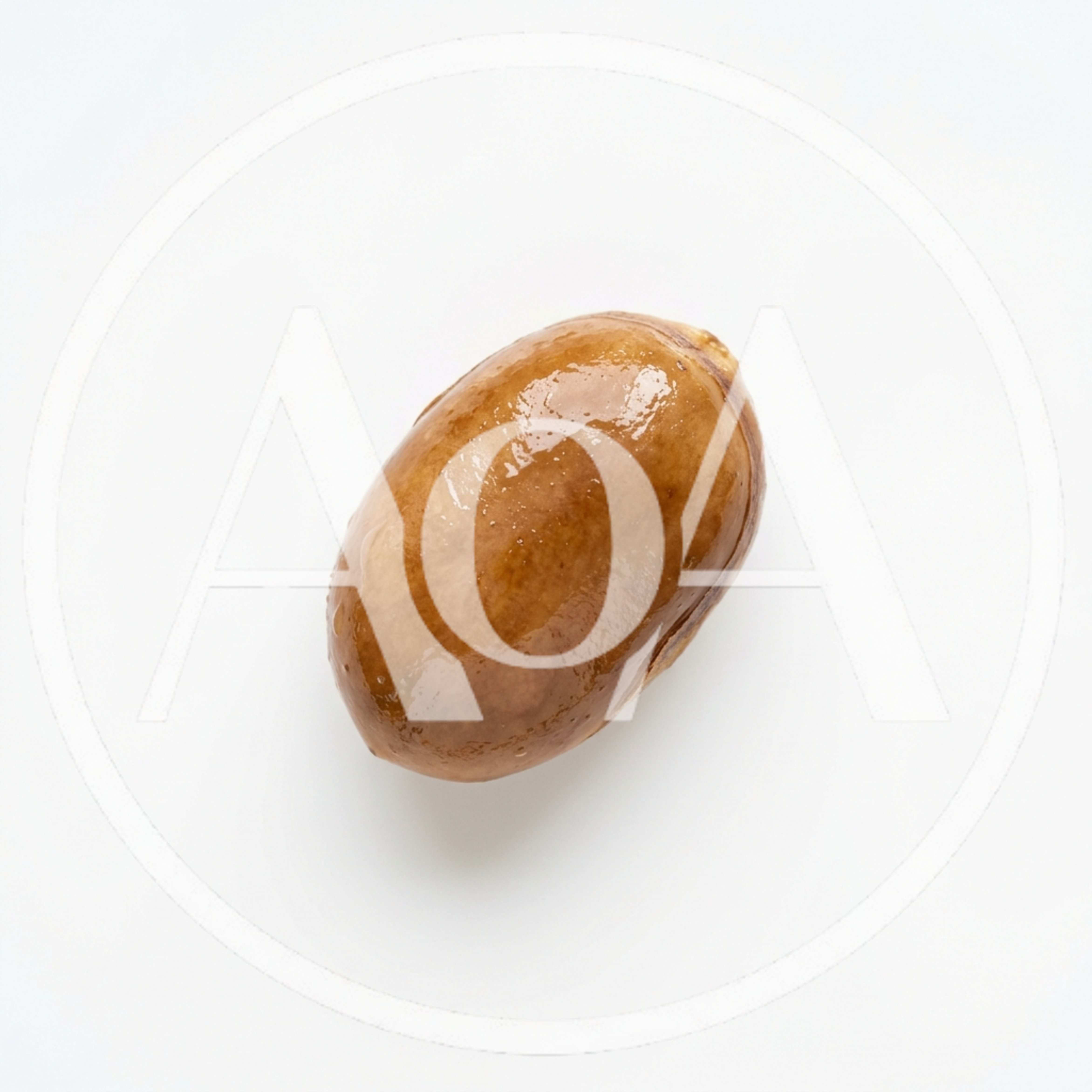 Single Peeled Roasted Chestnut Isolated On White Background
