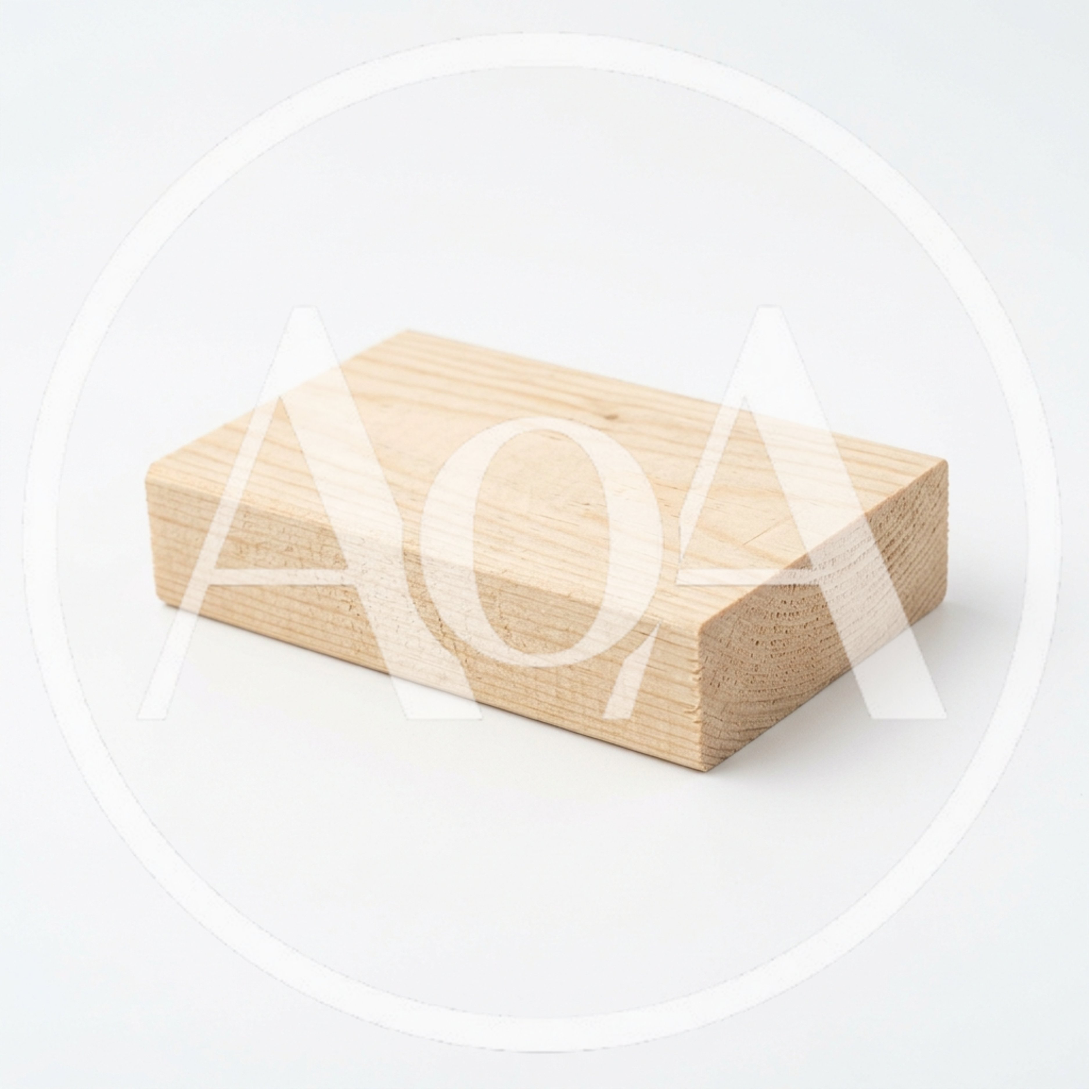 Single Rectangular Block Of Natural Pine Wood