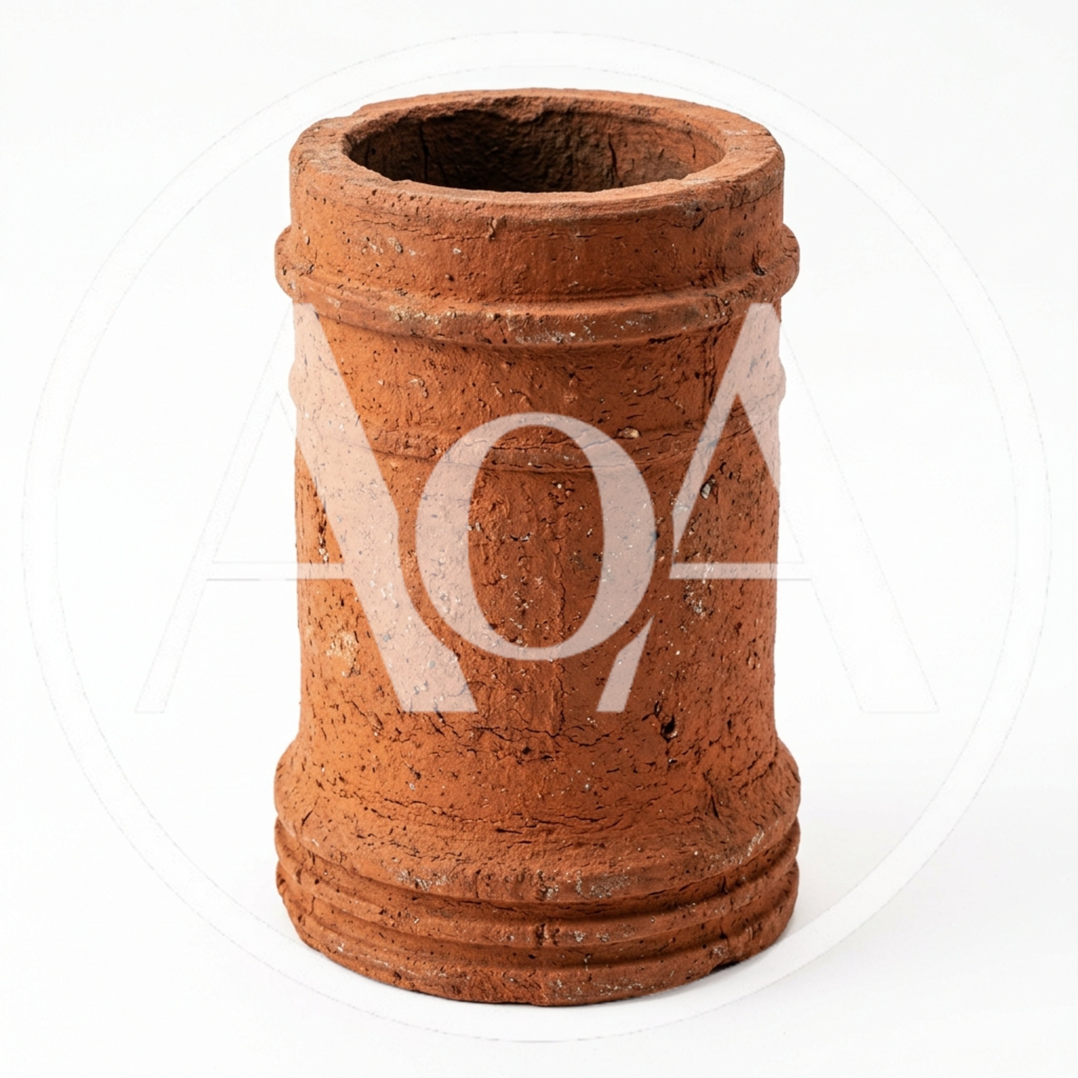 Rustic Terracotta Chimney Pot On White Background