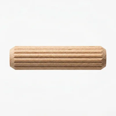 Wooden Fluted Dowel Pin Isolated On White Background