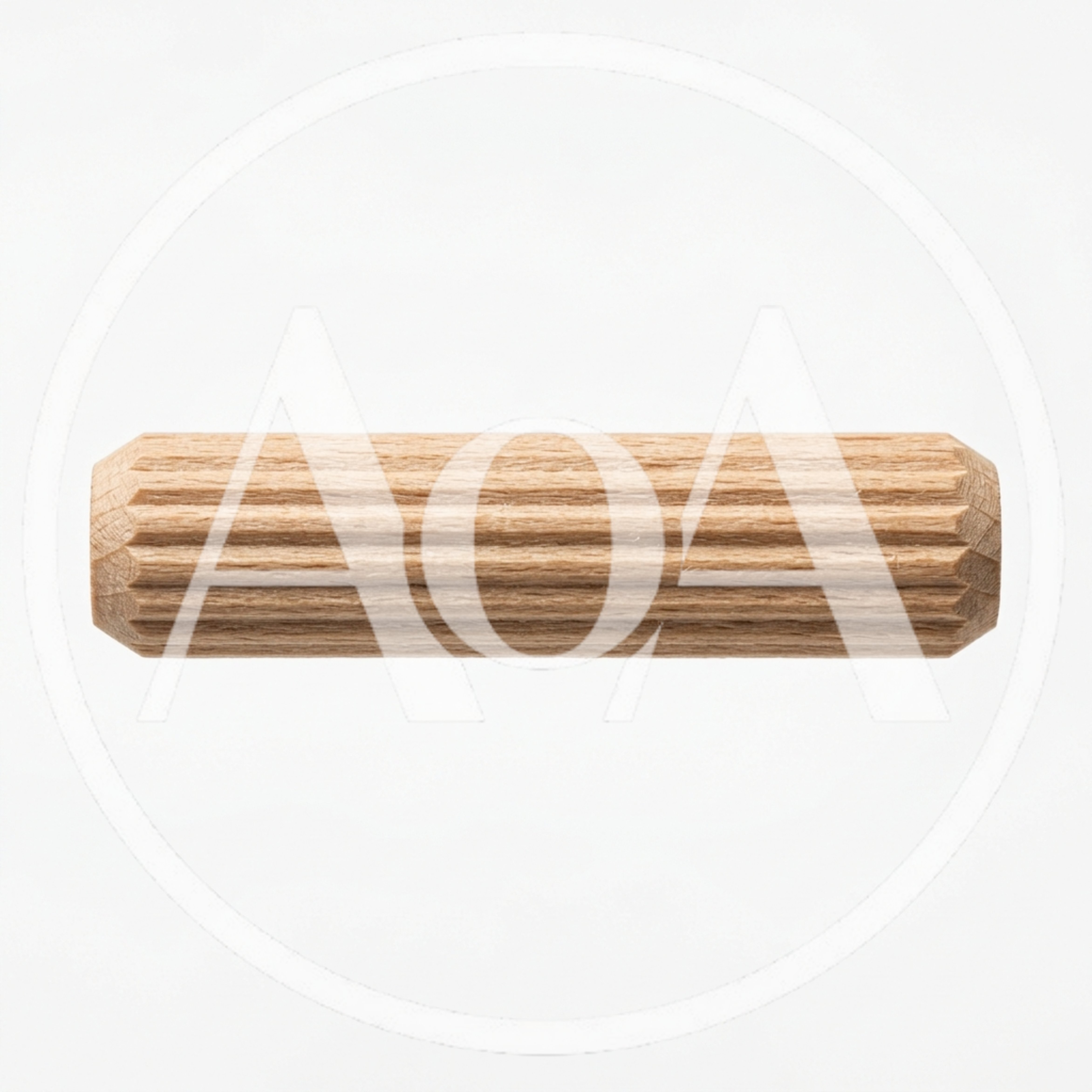 Wooden Fluted Dowel Pin Isolated On White Background