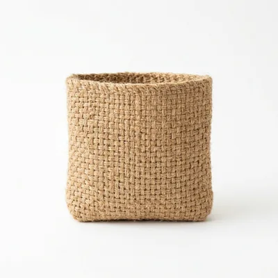 Empty Woven Jute Storage Basket