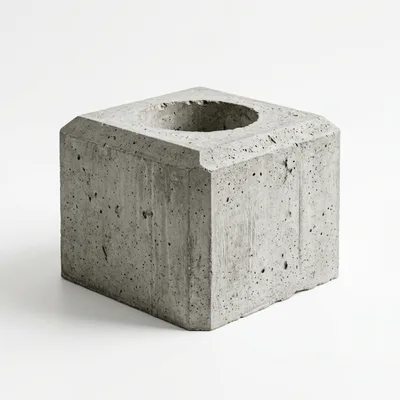 Concrete Block Planter With Circular Opening