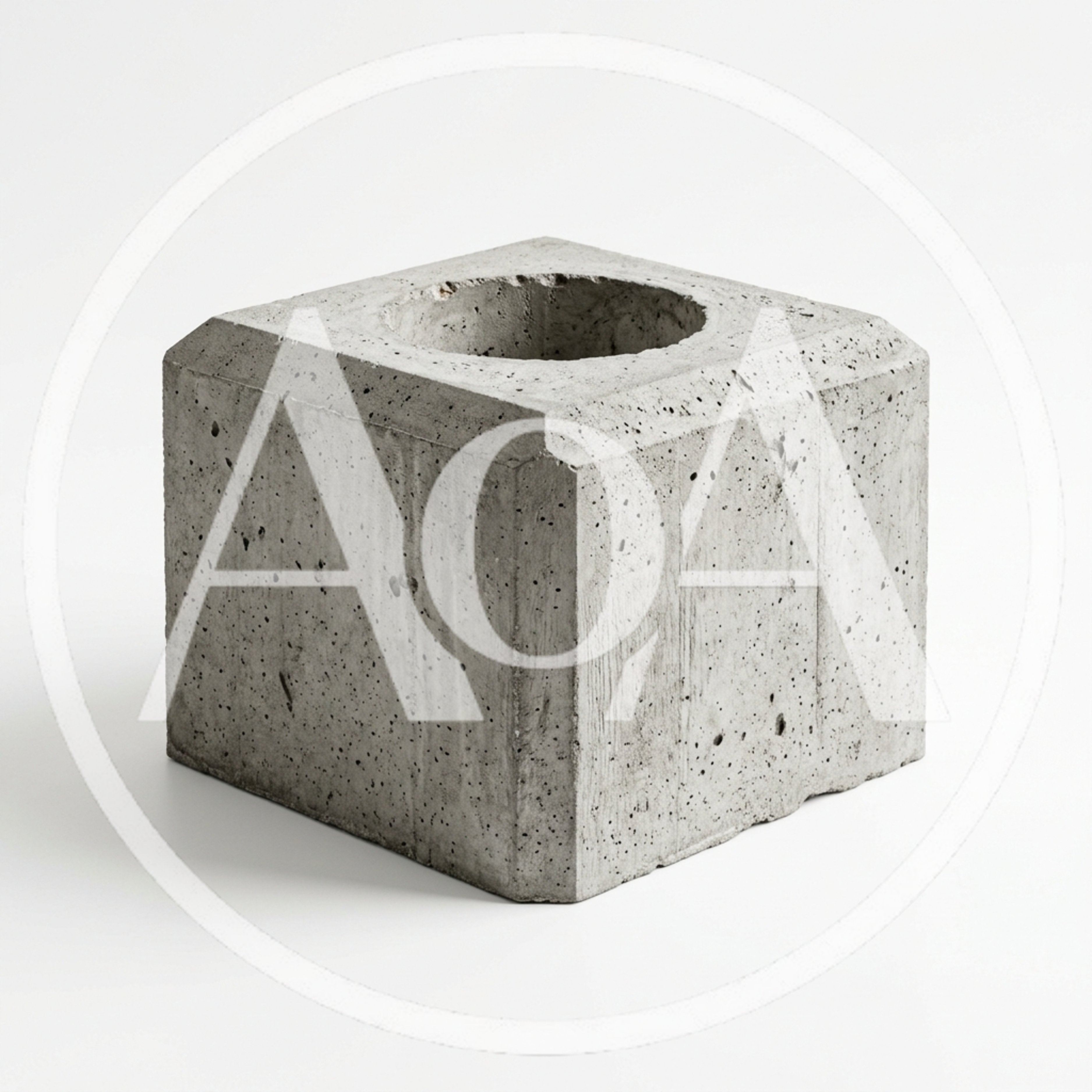 Concrete Block Planter With Circular Opening