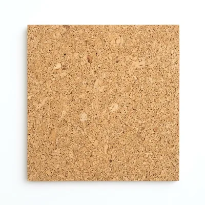 Square Cork Coaster Isolated On White Background