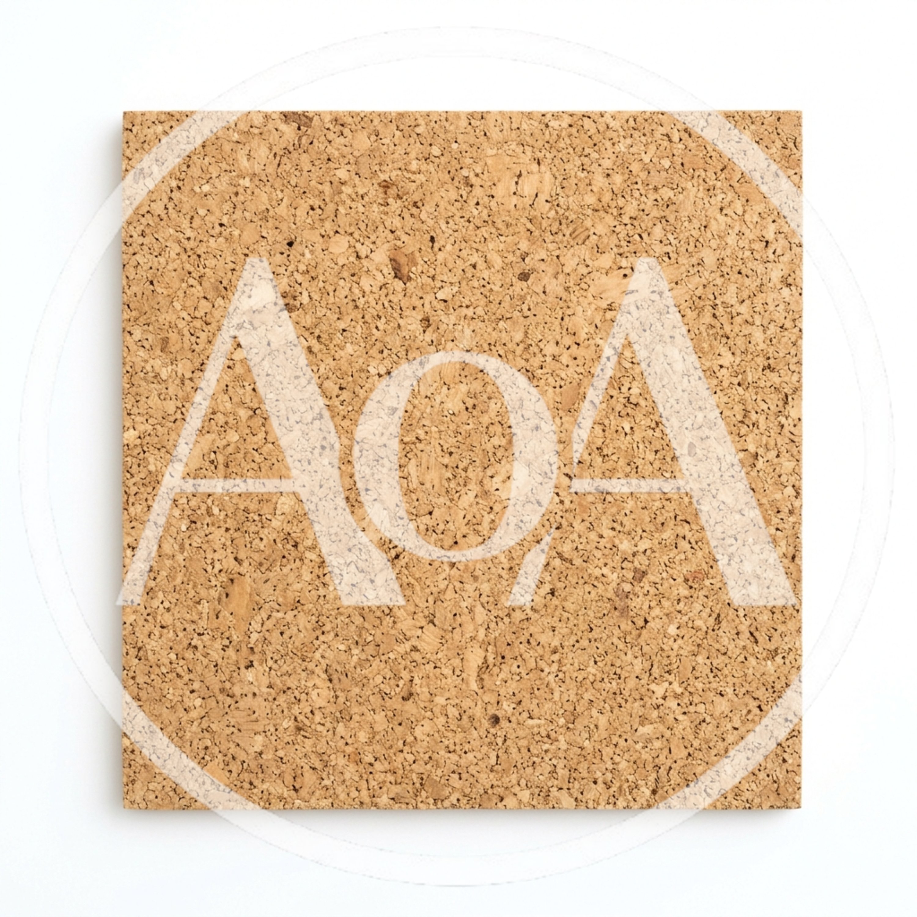 Square Cork Coaster Isolated On White Background