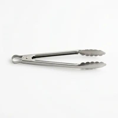 Stainless Steel Kitchen Tongs Isolated on White Background