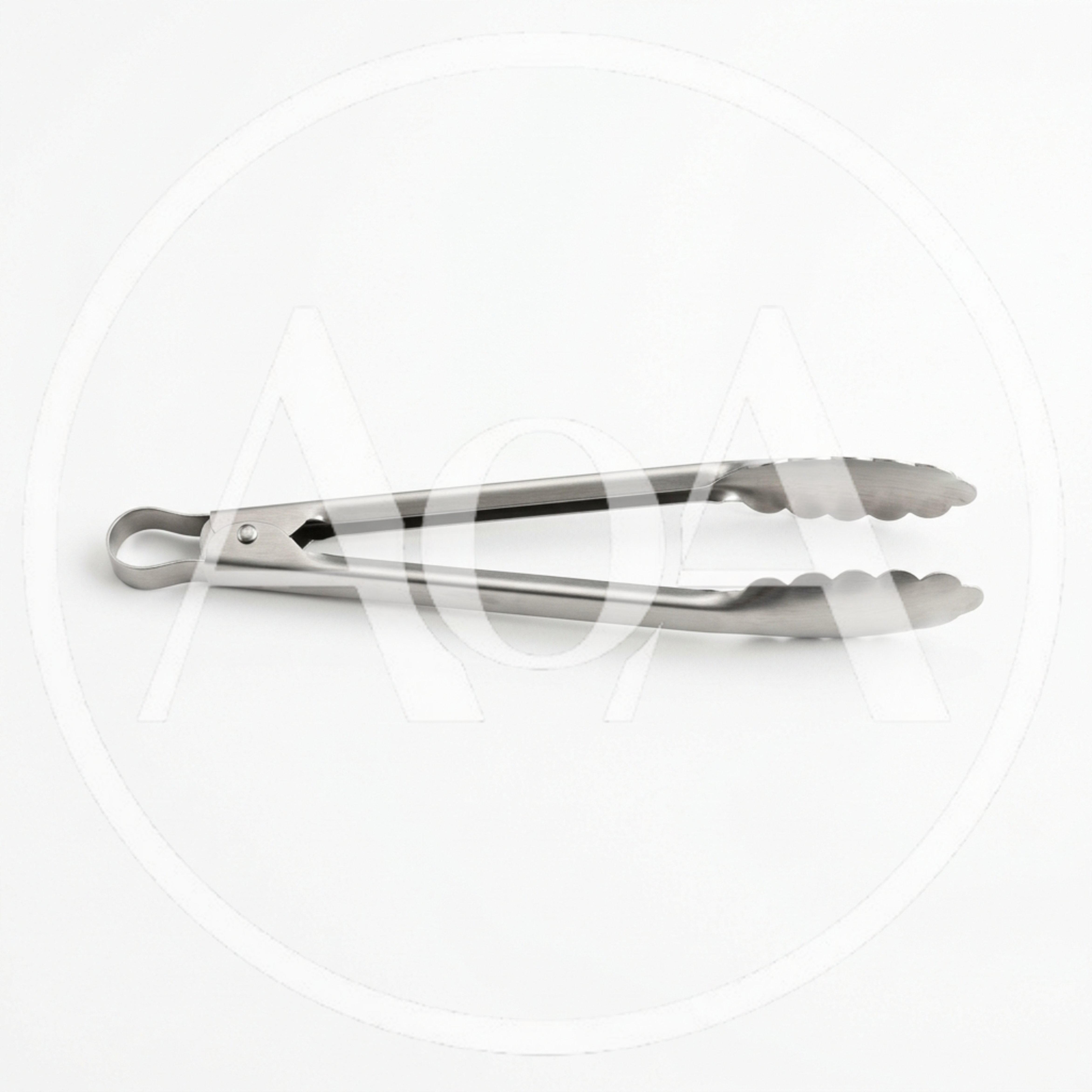 Stainless Steel Kitchen Tongs Isolated on White Background