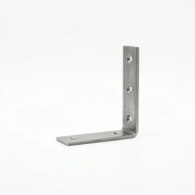 Metal L-Bracket Corner Brace on White Background