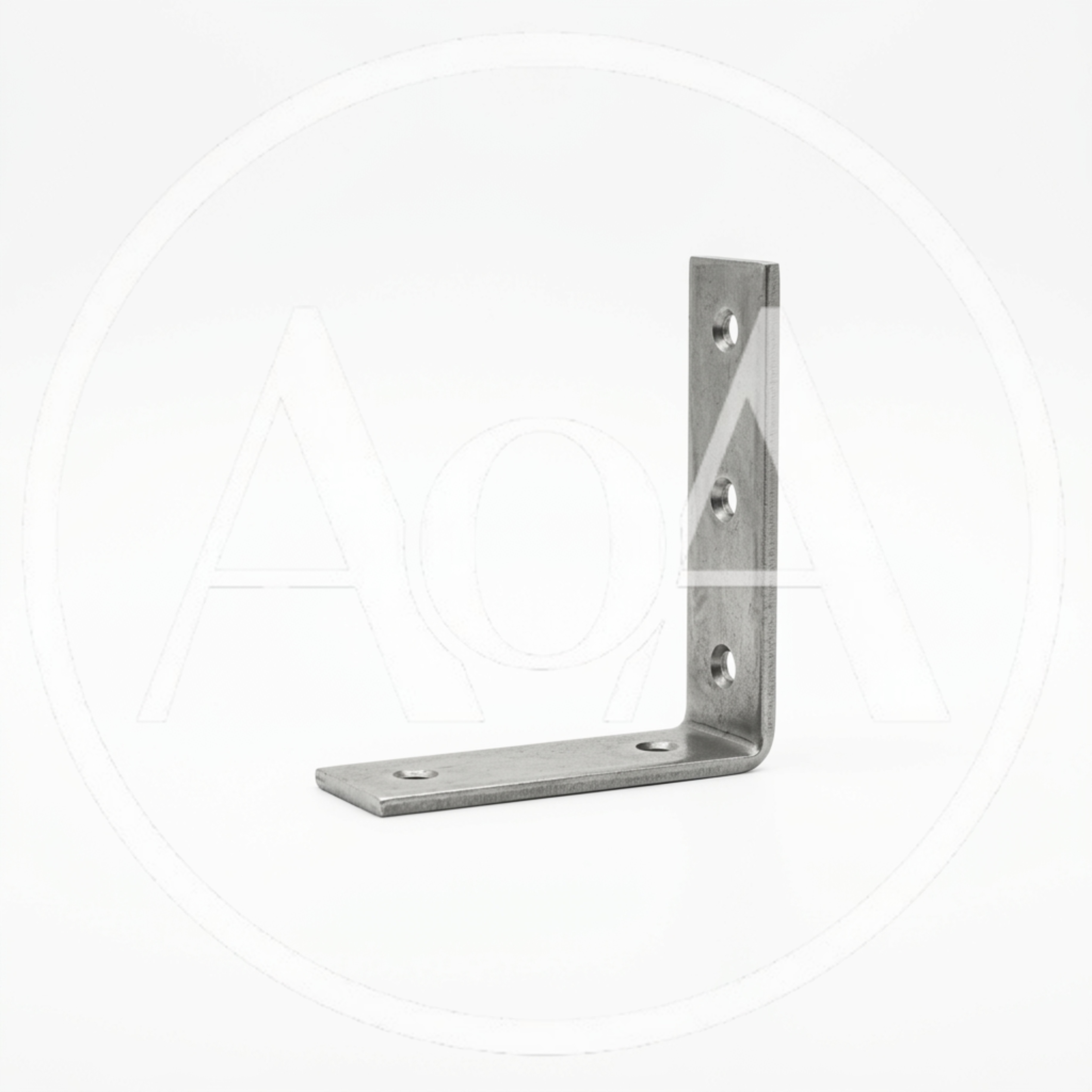 Metal L-Bracket Corner Brace on White Background