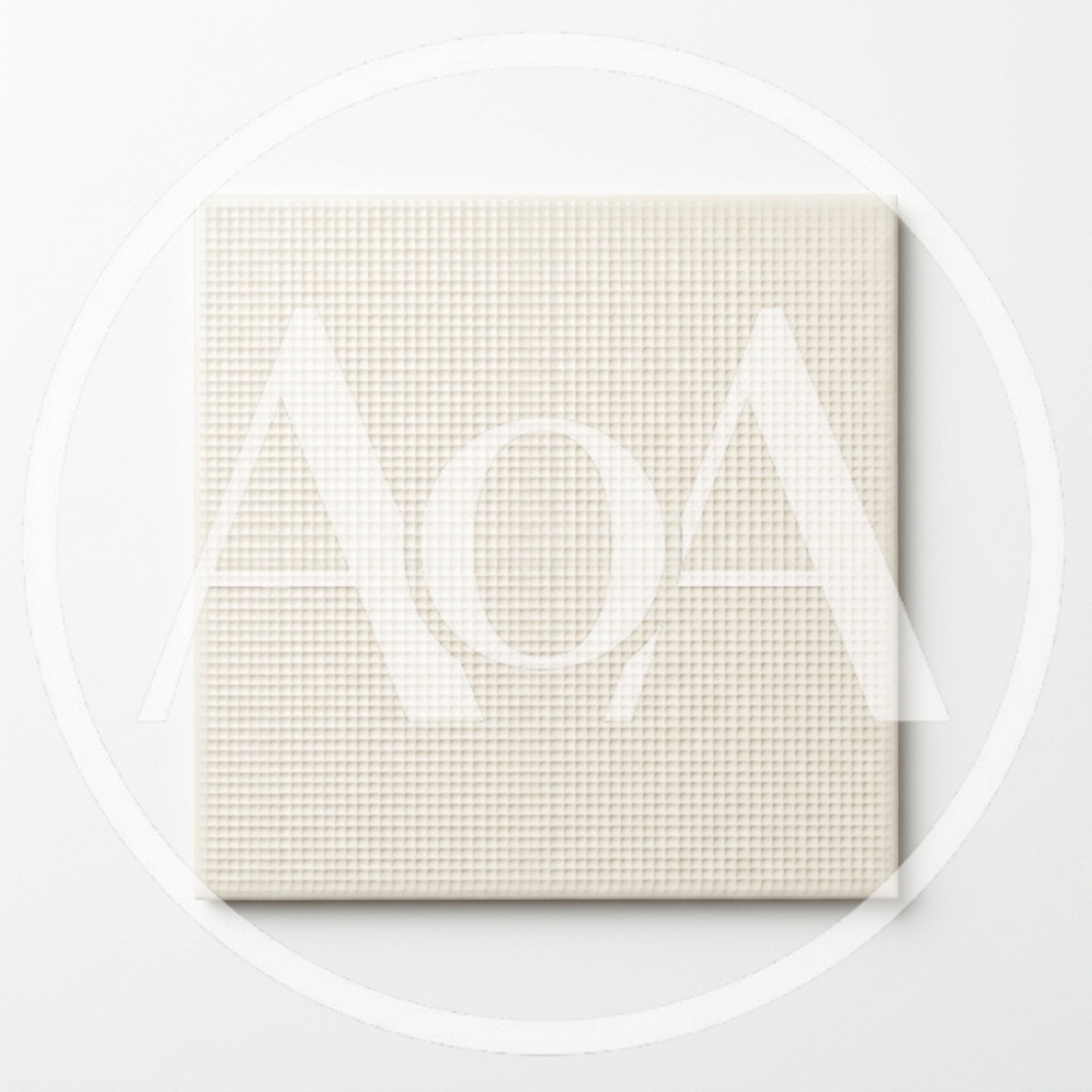 Square Off White Ceramic Tile With Grid Texture