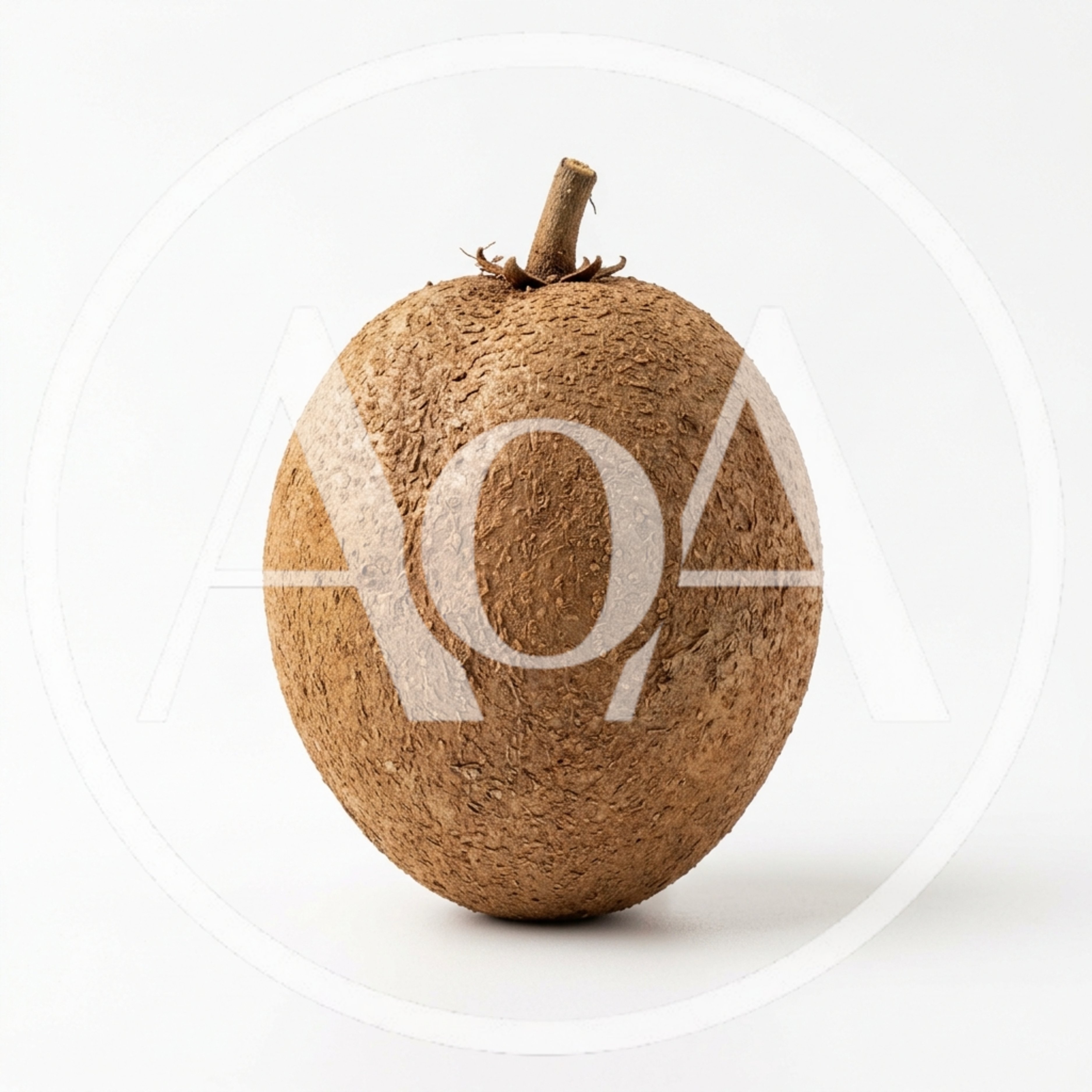 Single Whole Sapodilla Fruit Isolated On White Background