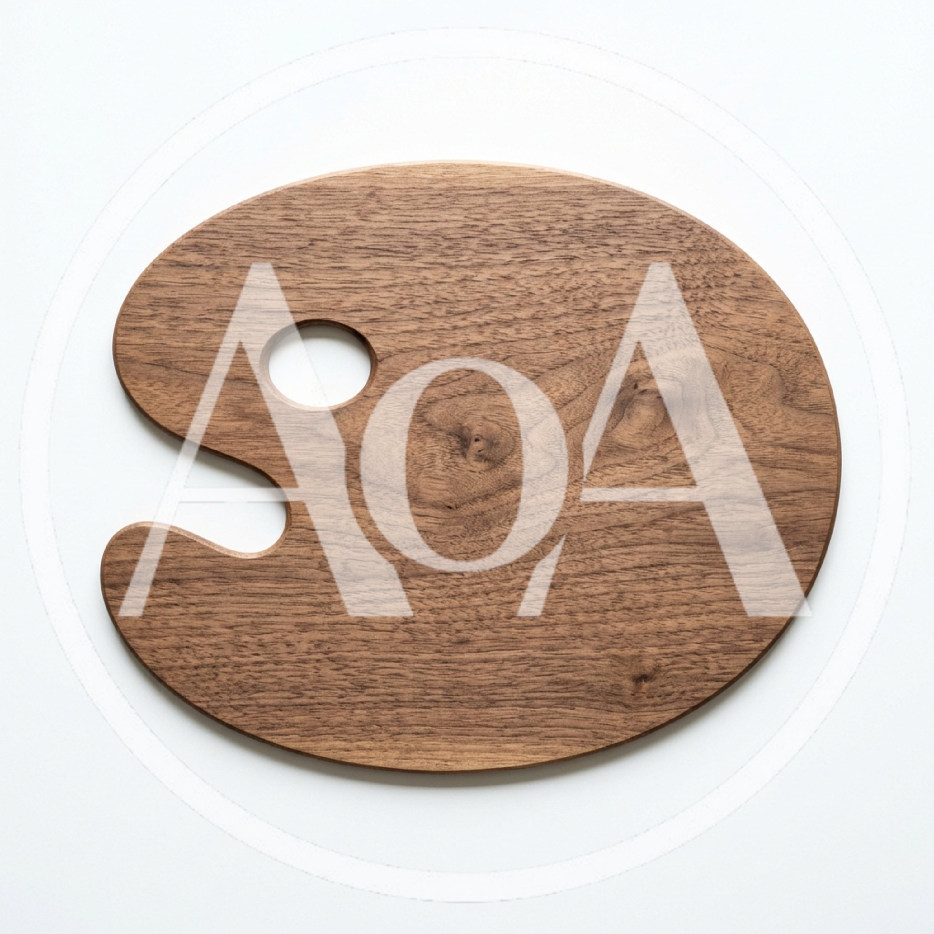 Wooden Artist Palette On White Background