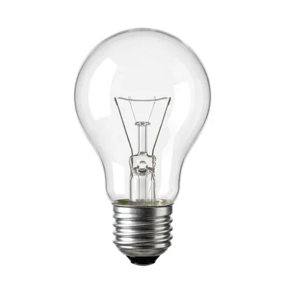 Clear Incandescent Light Bulb Isolated On White Background