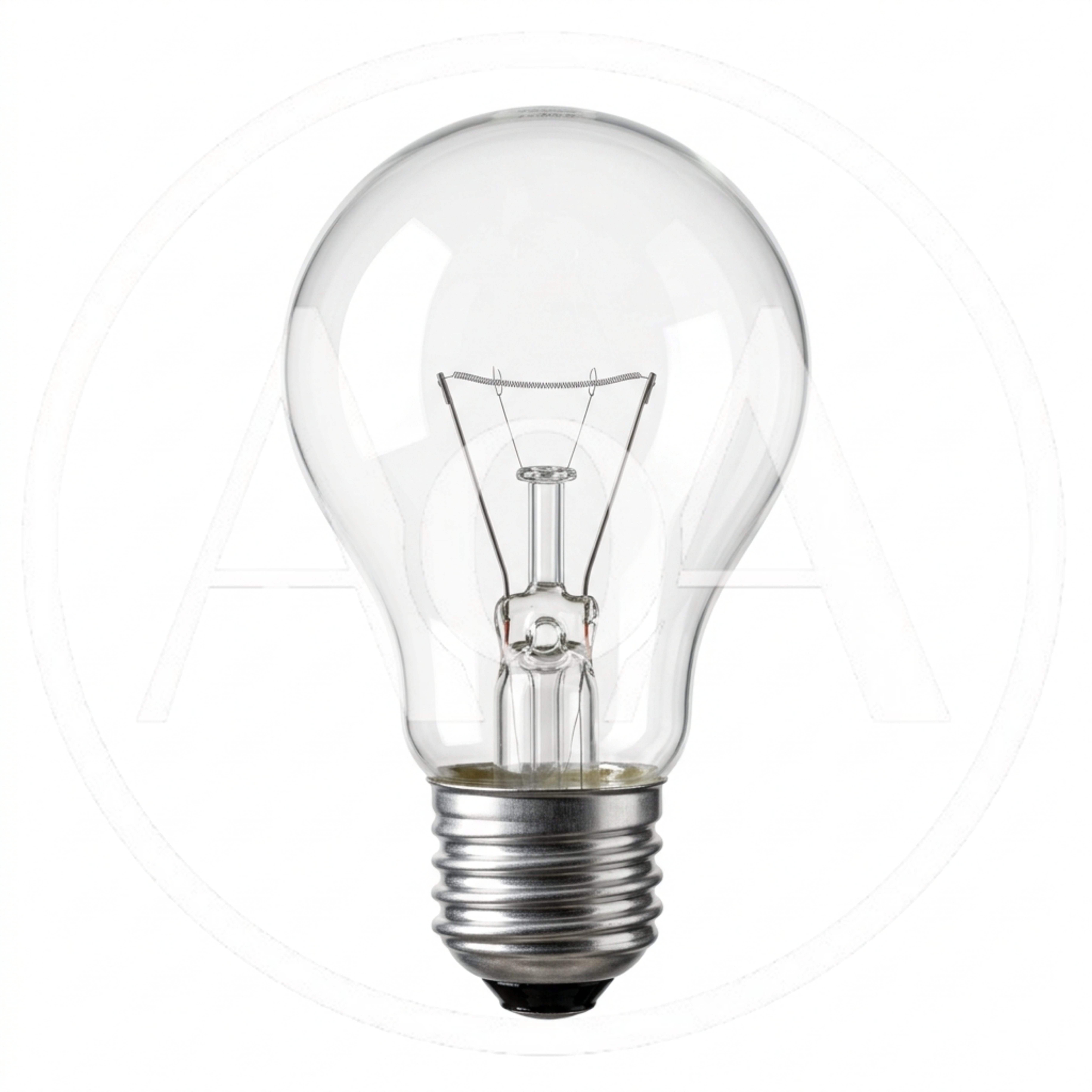 Clear Incandescent Light Bulb Isolated On White Background