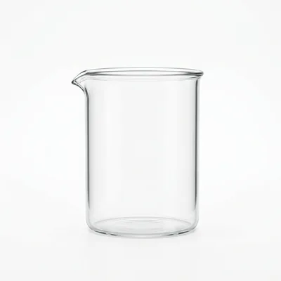 Empty Laboratory Glass Beaker On White Background