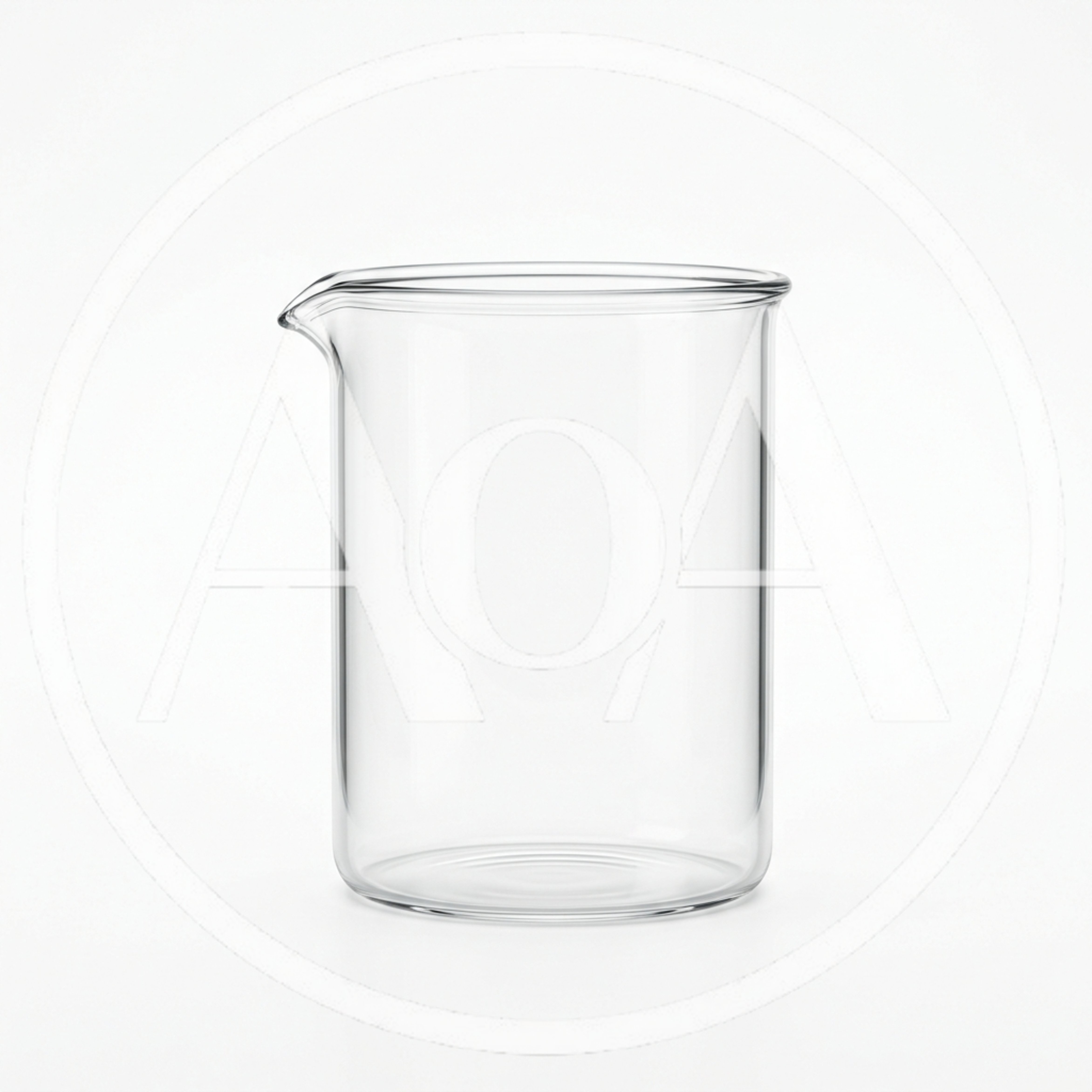 Empty Laboratory Glass Beaker On White Background