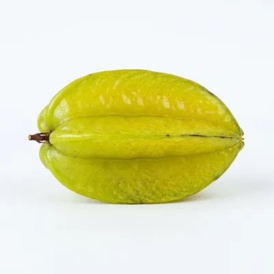 Single Fresh Star Fruit Isolated On White Background