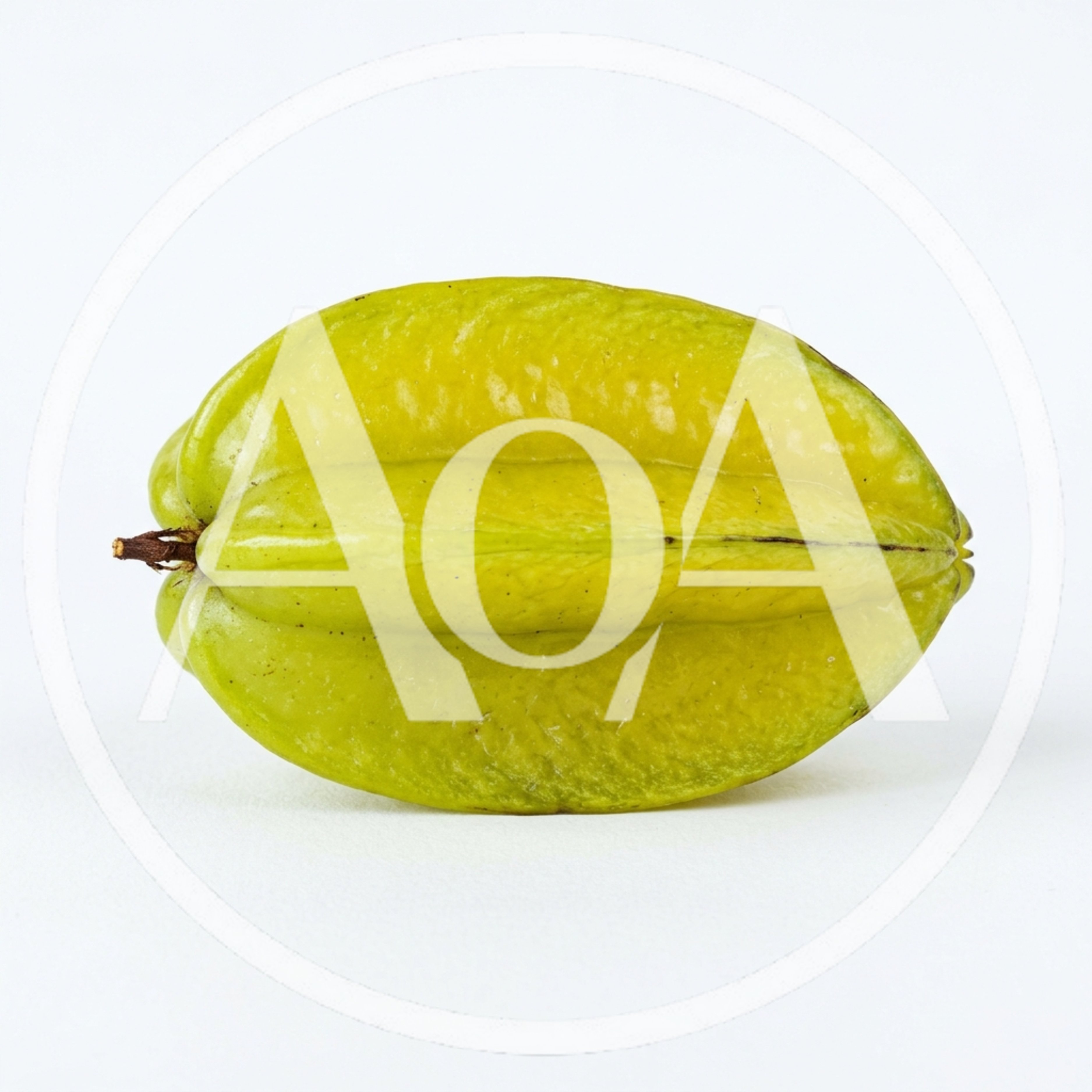 Single Fresh Star Fruit Isolated On White Background
