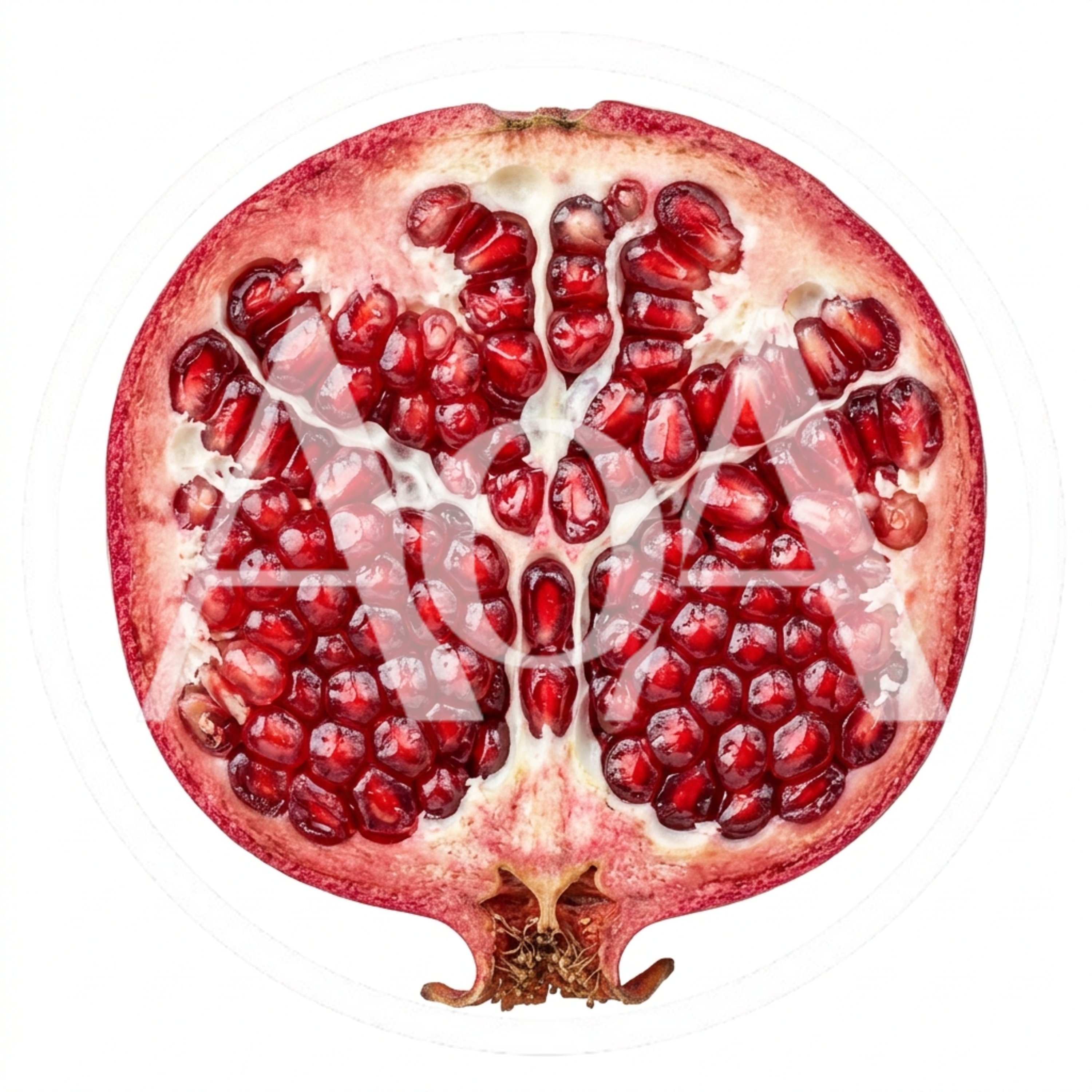 Cross Section Of A Fresh Ripe Pomegranate