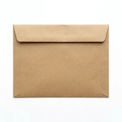 Brown Kraft Paper Envelope Isolated On White Background