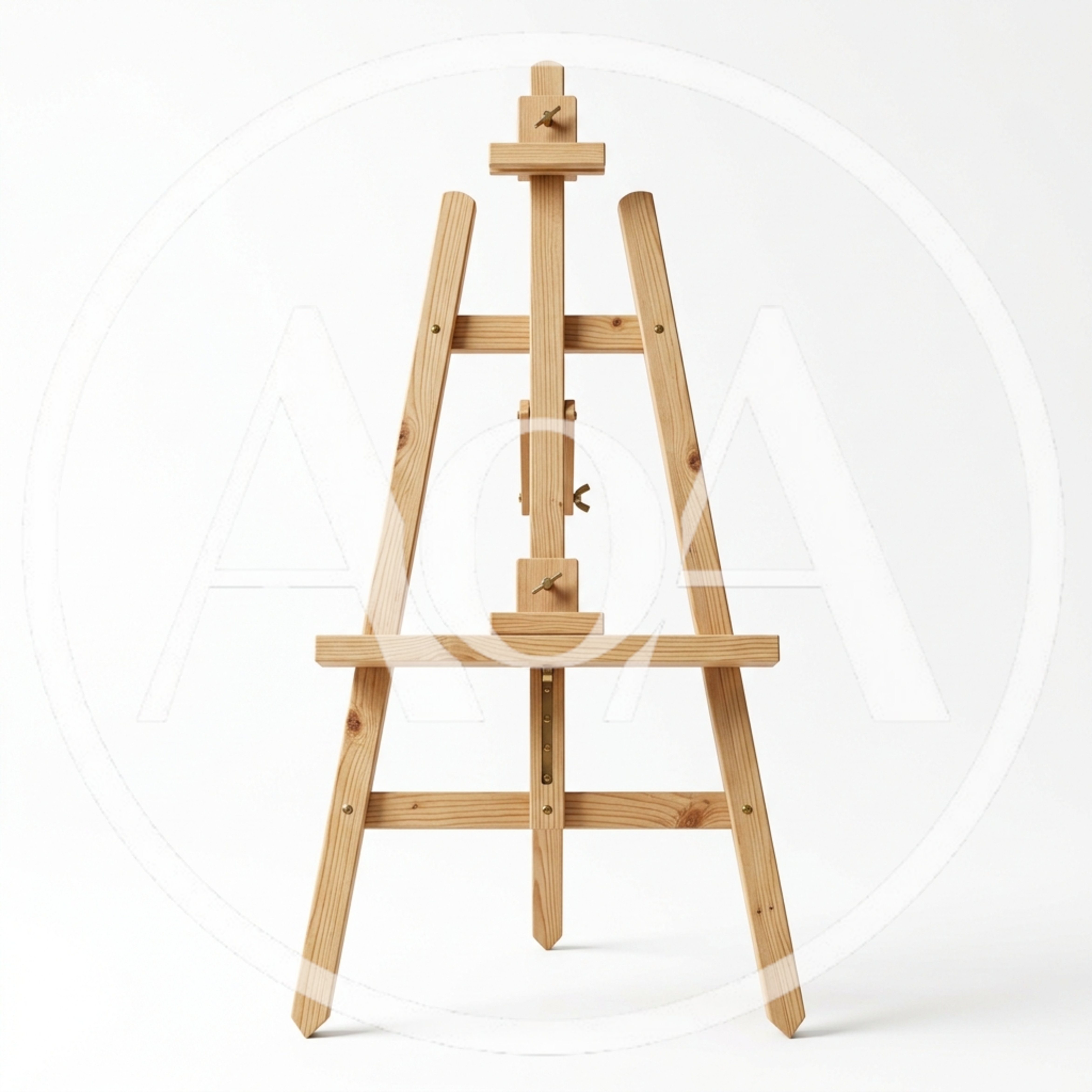 Wooden Artist Easel Standing On White Background