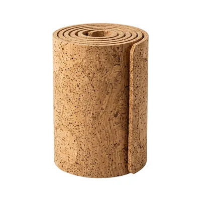 Rolled Cork Sheet Isolated On White Background