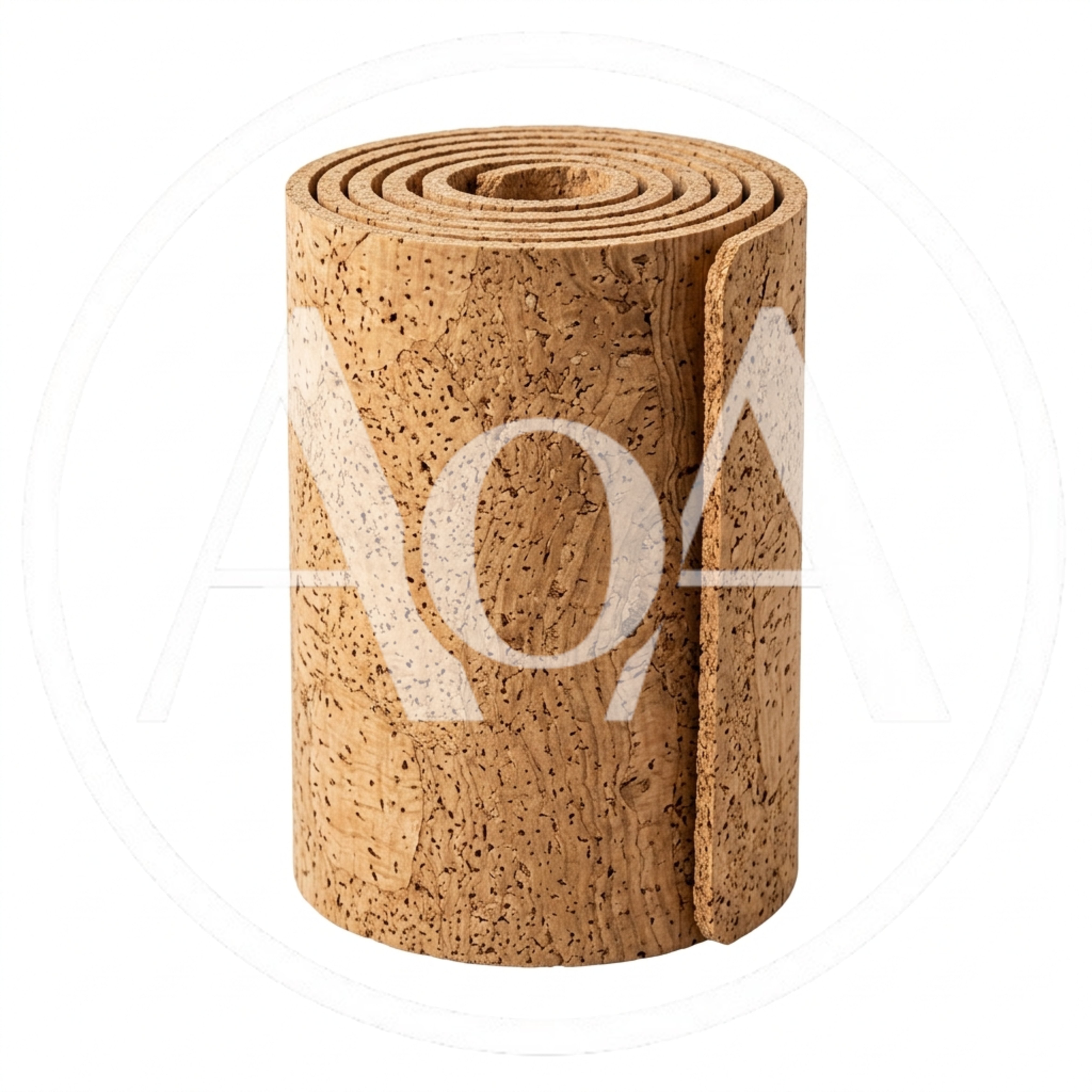 Rolled Cork Sheet Isolated On White Background
