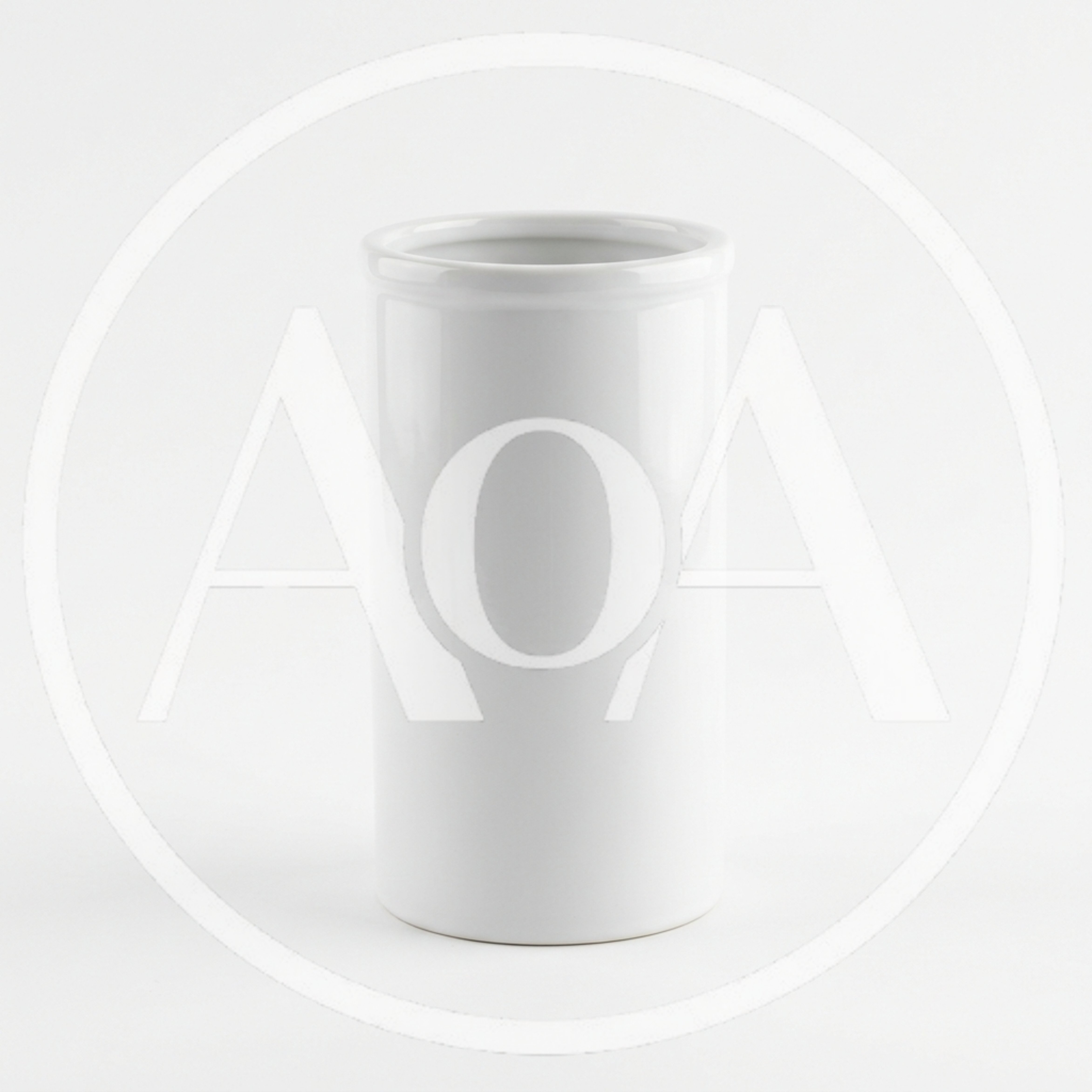 Minimalist White Ceramic Cylinder Vase