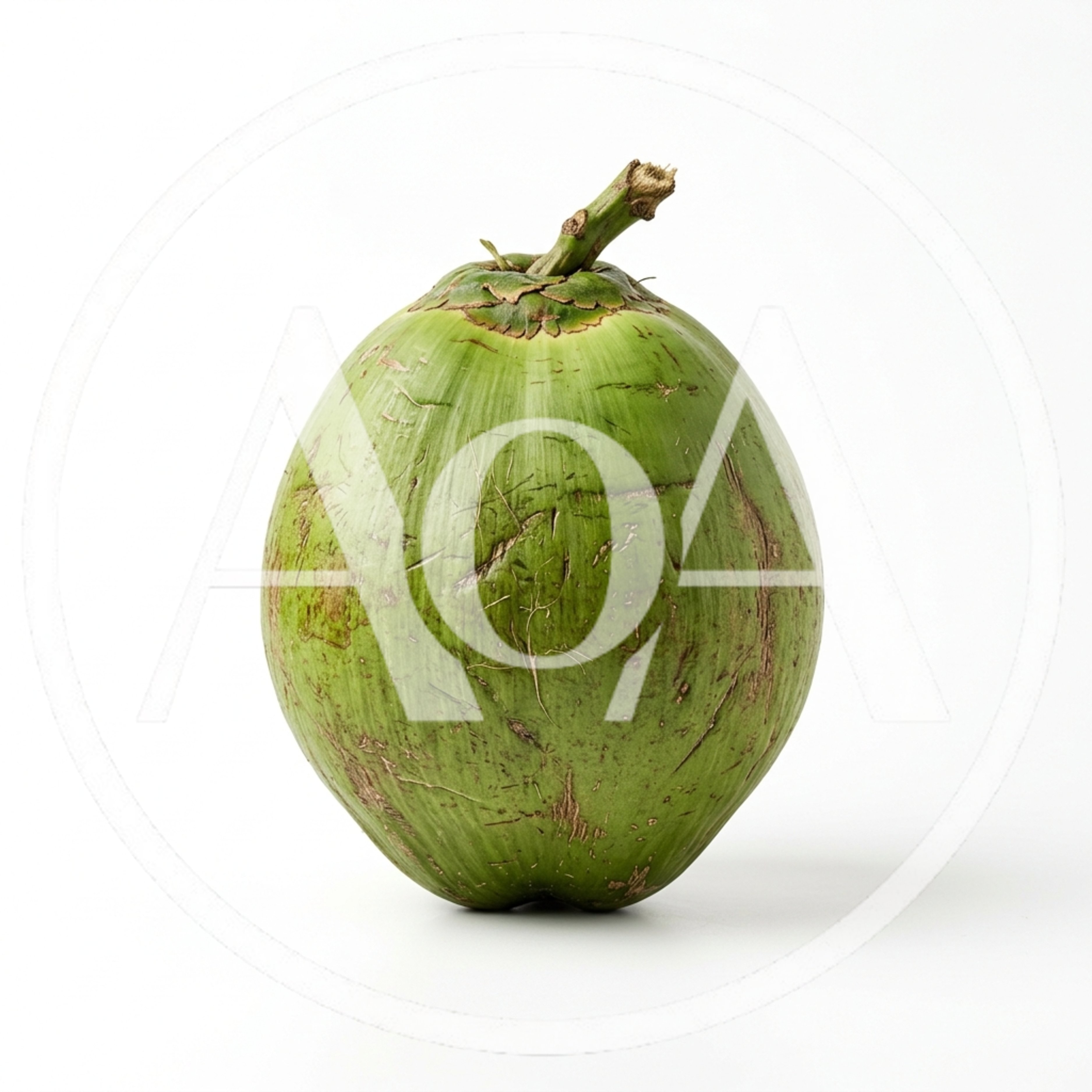 Fresh Green Coconut Isolated On White Background