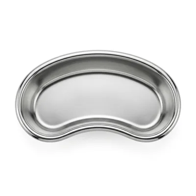 Stainless Steel Kidney Dish On White Background