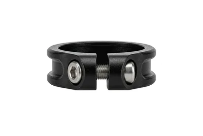 Black Metal Bicycle Seatpost Clamp Isolated