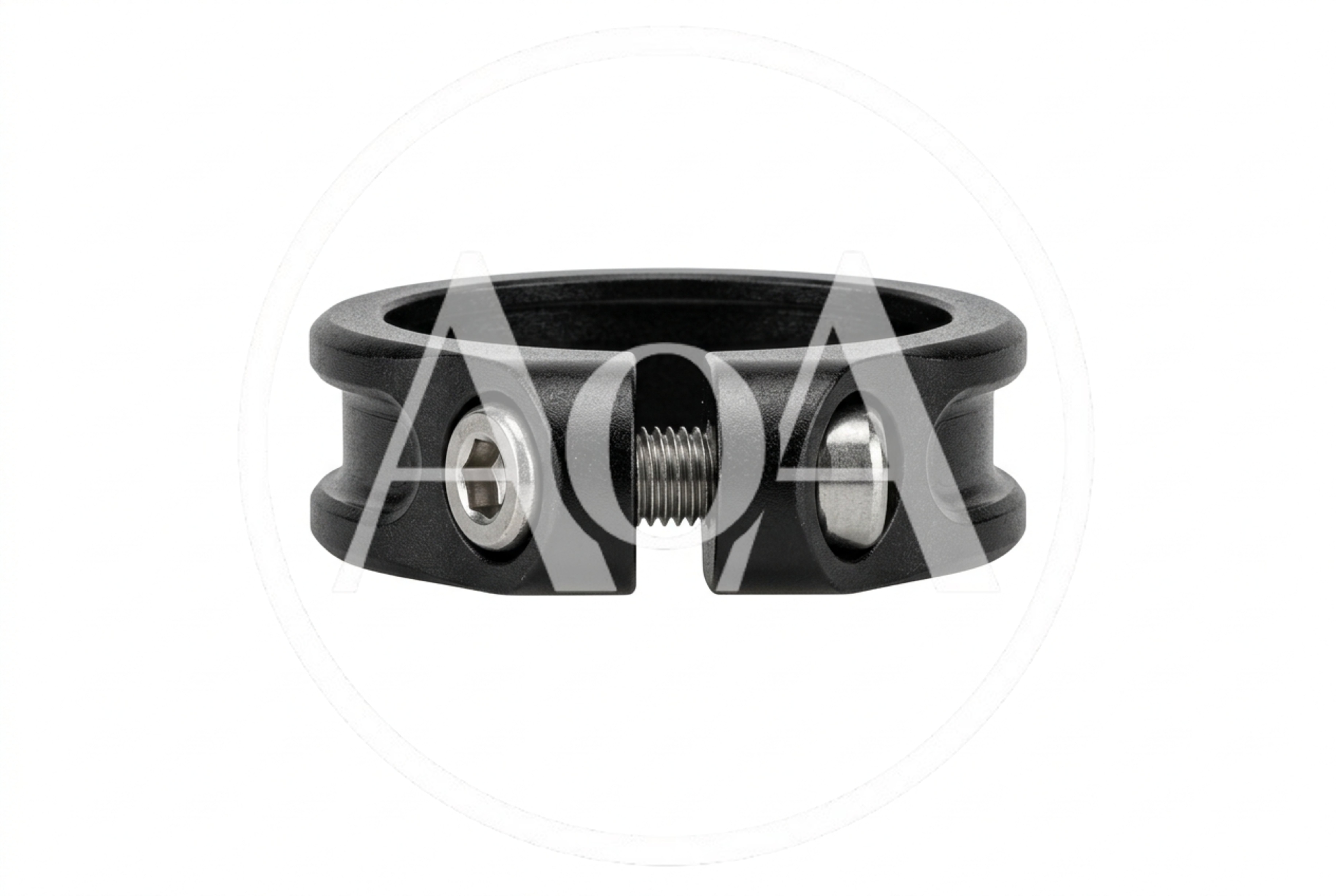 Black Metal Bicycle Seatpost Clamp Isolated
