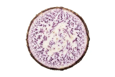 Cross Section Of A Fresh Purple Taro Root