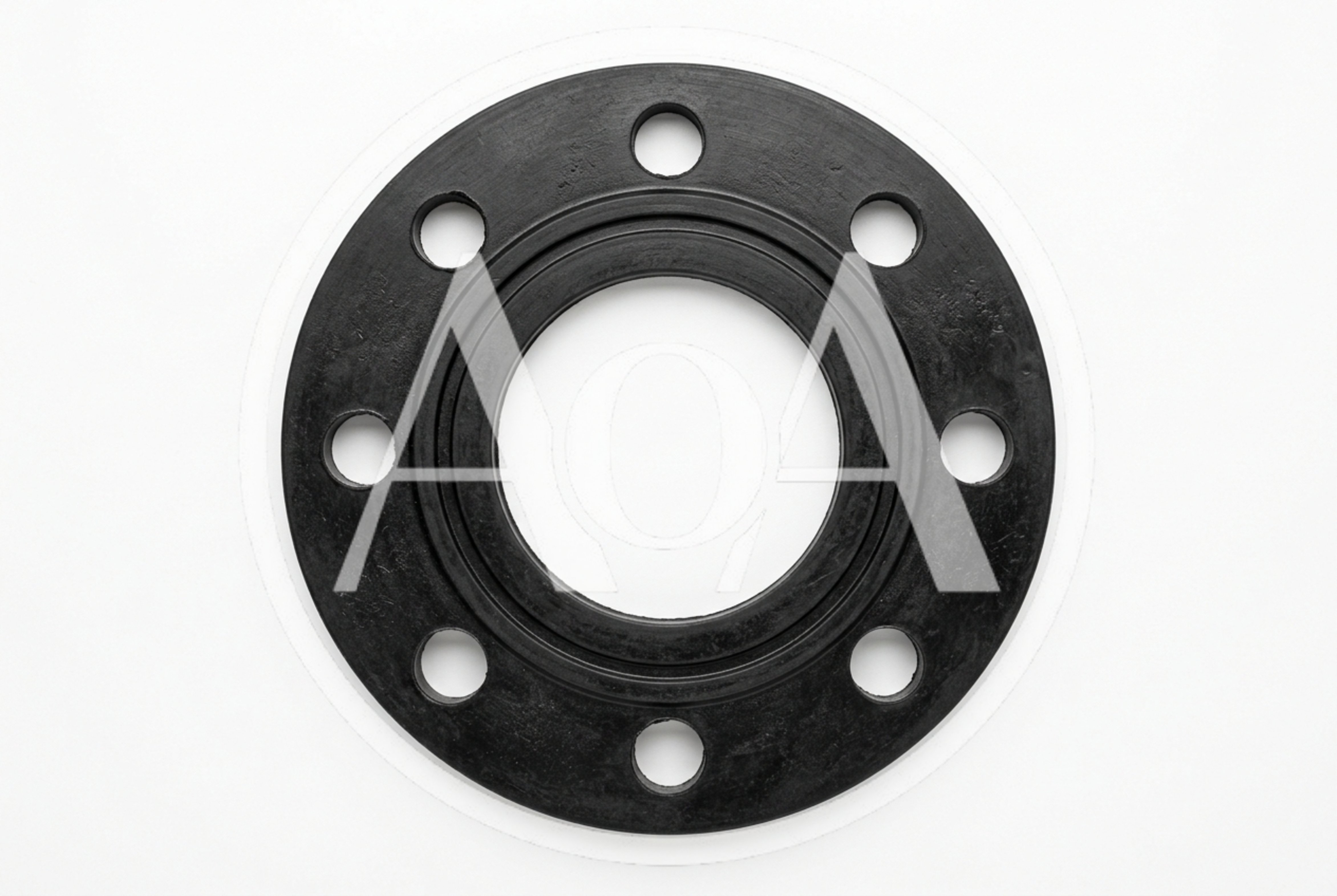 Black Industrial Pipe Flange Gasket Isolated On White