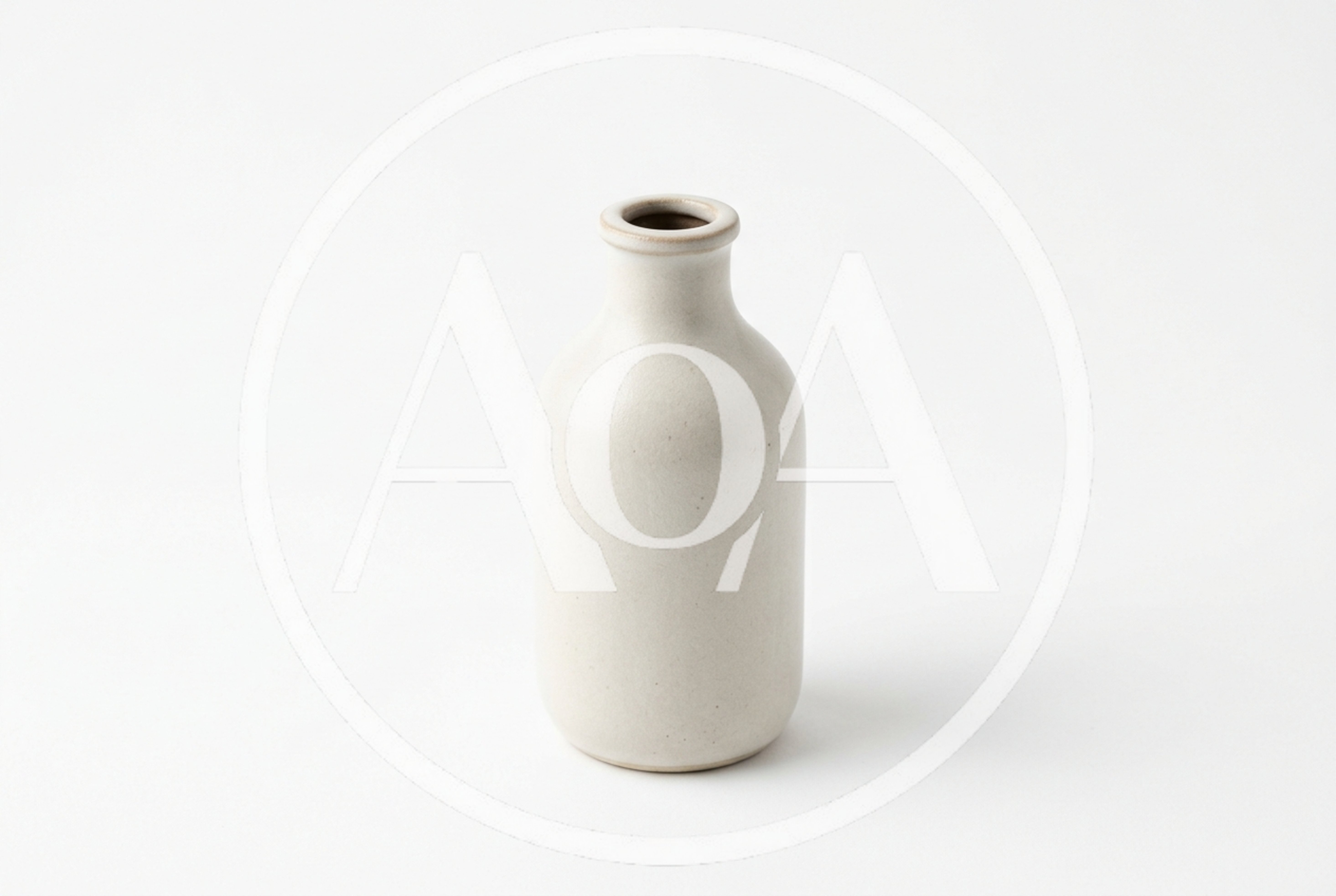 Minimalist Ceramic Vase On White Background