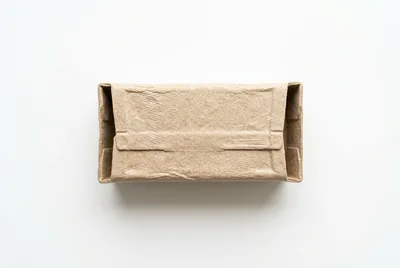 Top View Of A Recycled Paper Pulp Packaging Tray