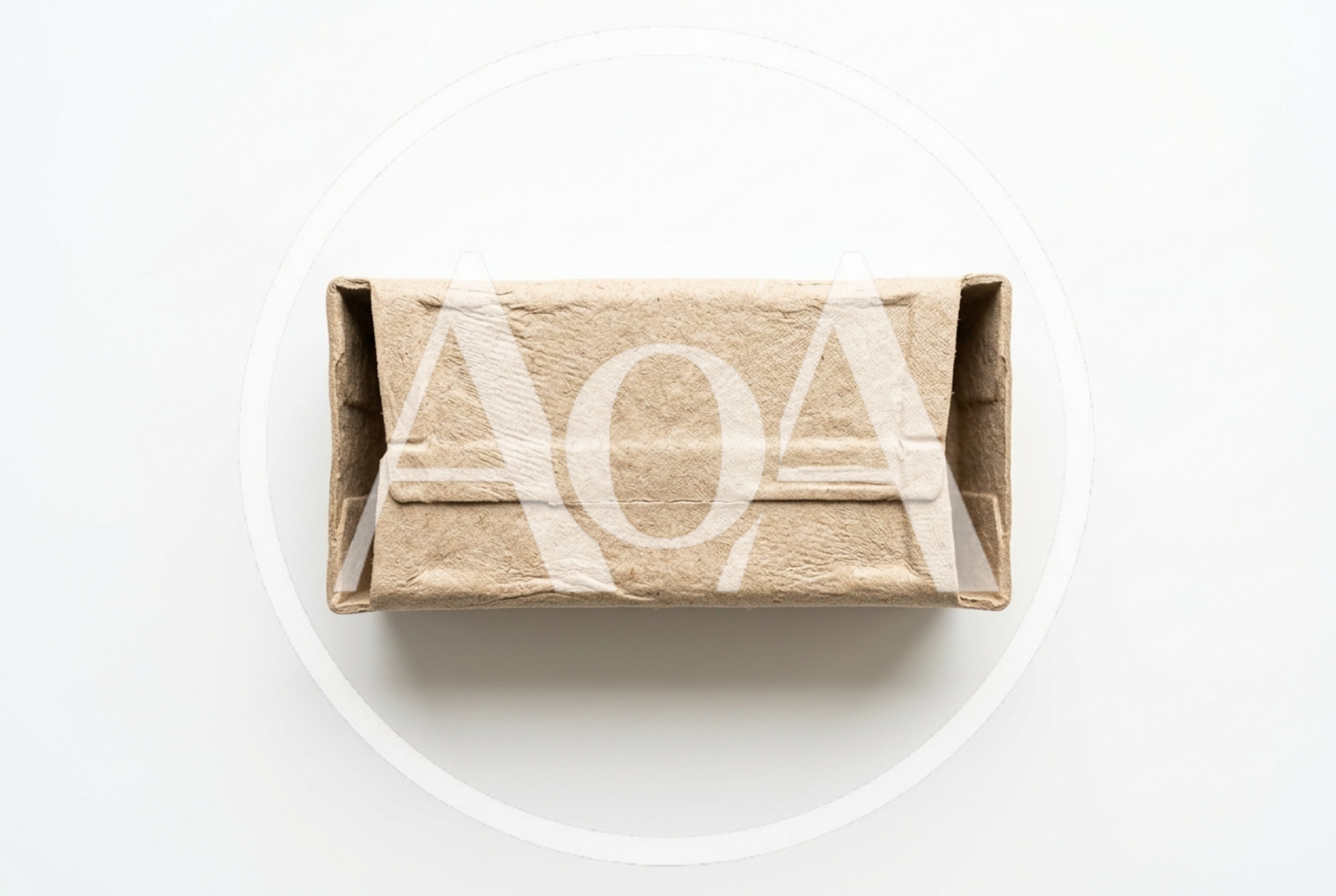 Top View Of A Recycled Paper Pulp Packaging Tray