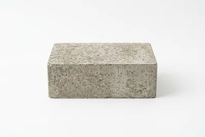 Single Rectangular Concrete Block On White Background