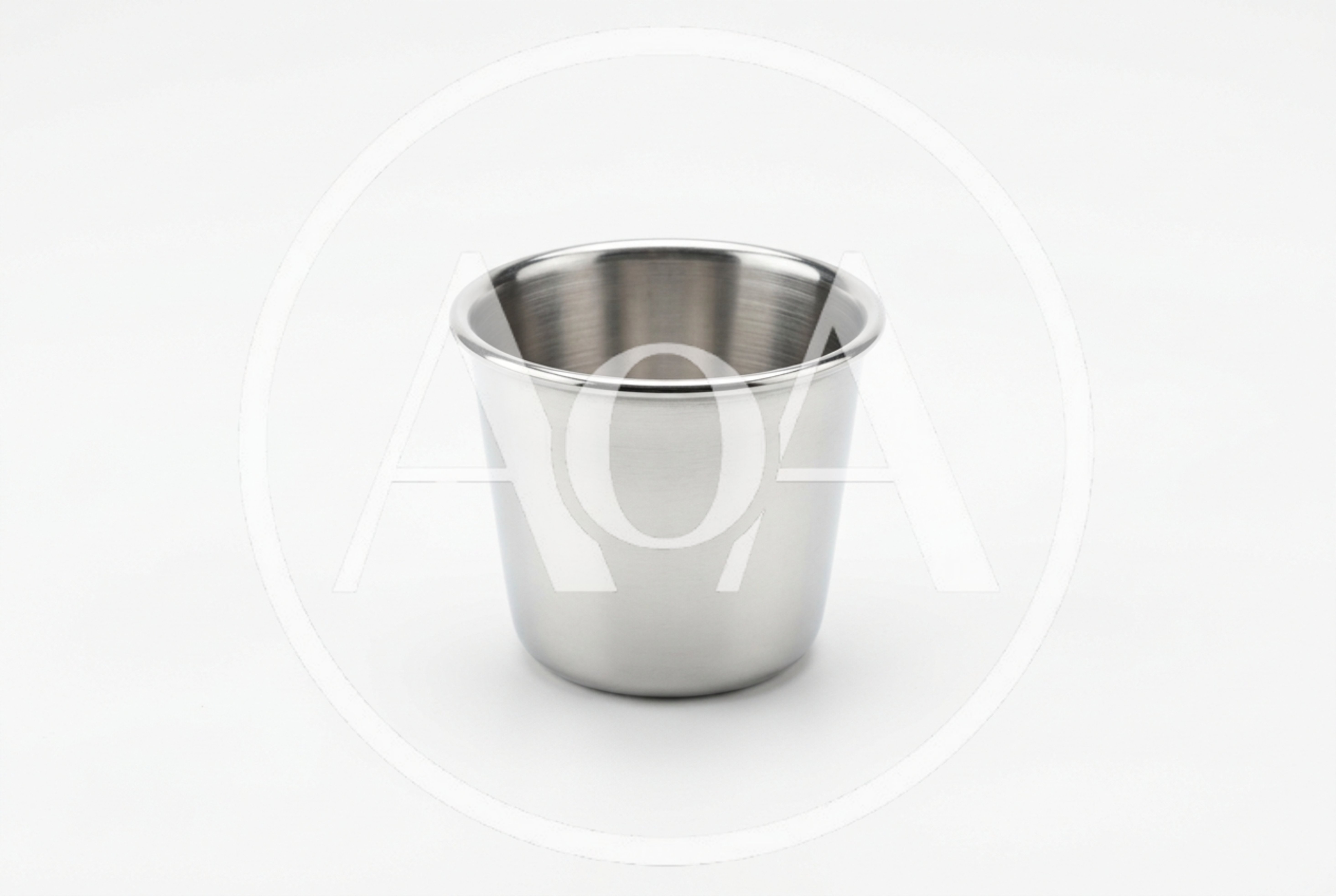 Stainless Steel Condiment Cup On White Background