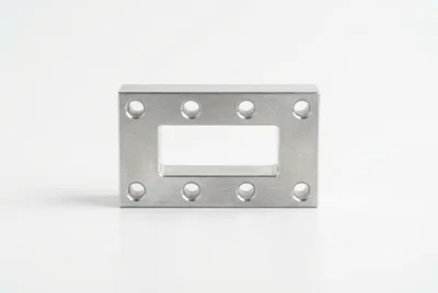 Rectangular Metal Flange With Eight Bolt Holes