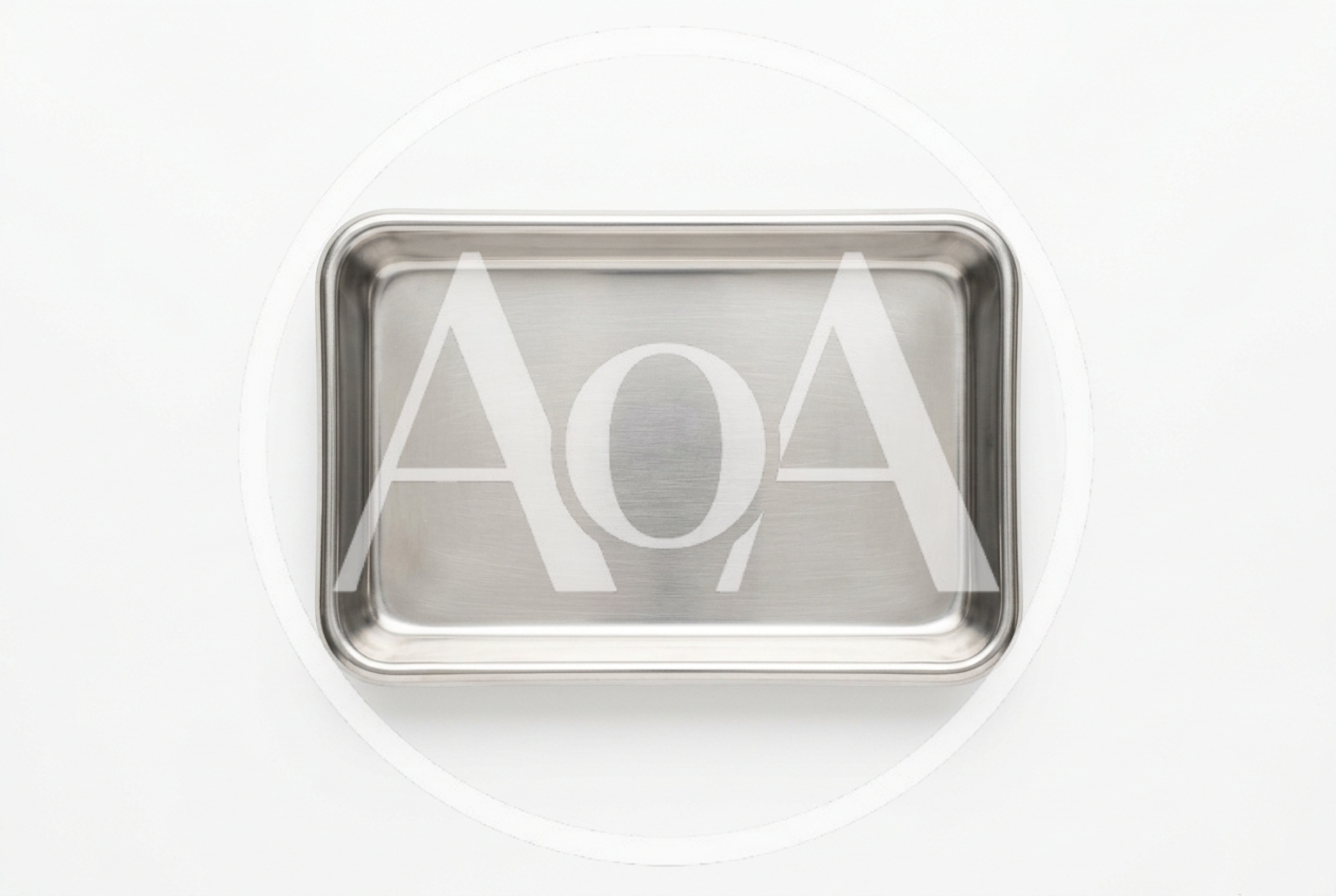 Top View Of A Rectangular Stainless Steel Tray