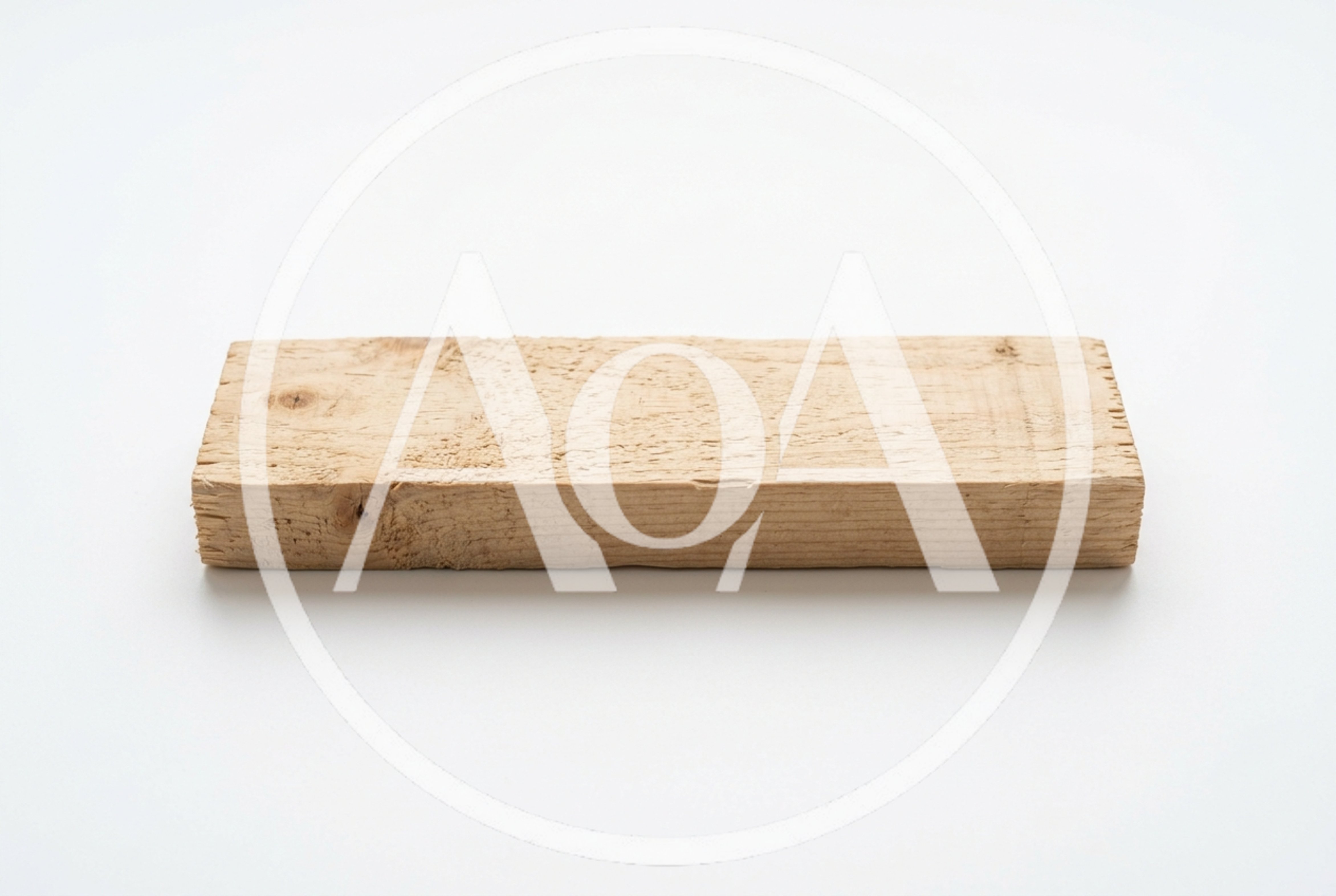 Single Rectangular Wooden Plank On White Background