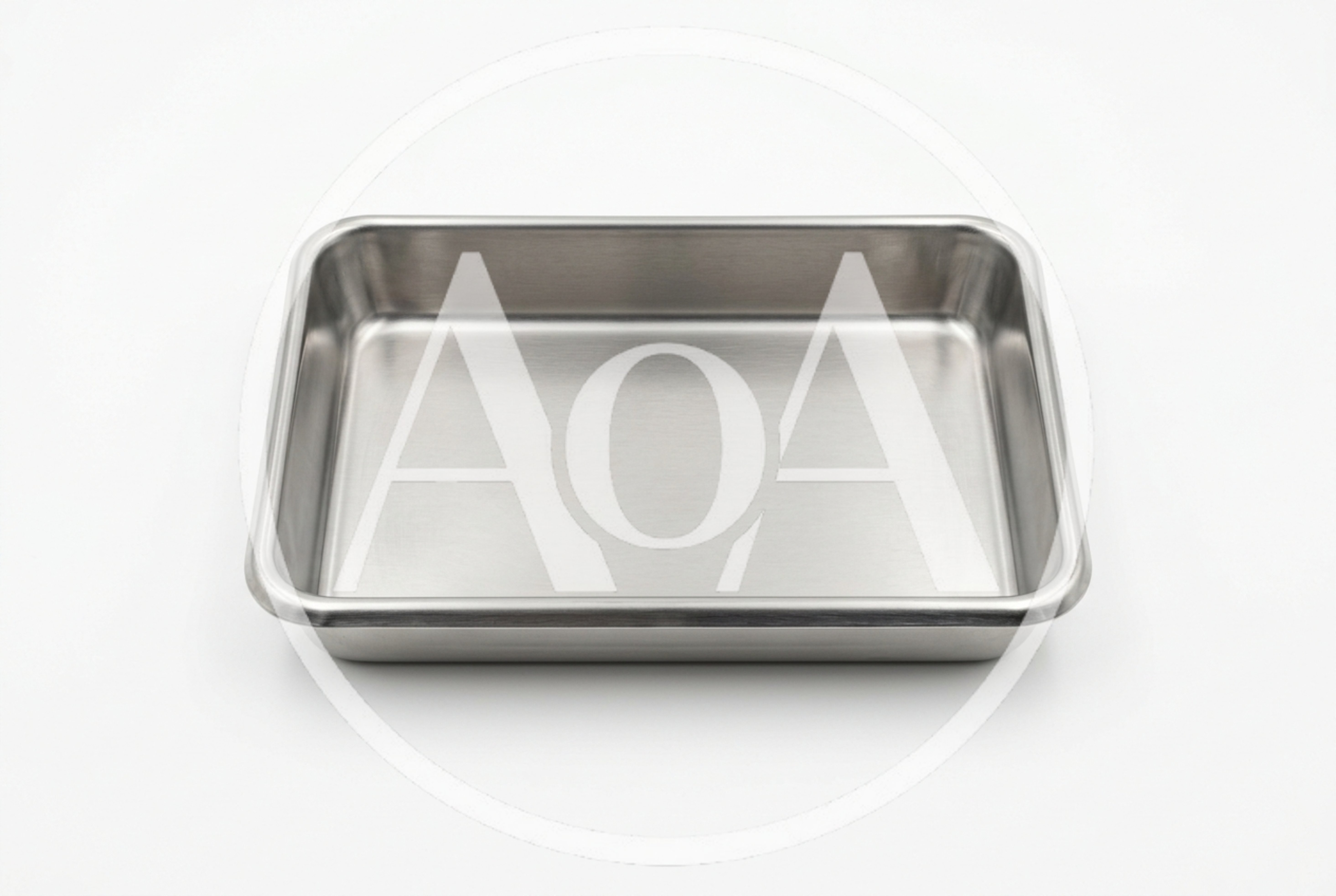Empty Rectangular Stainless Steel Baking Tray