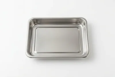 Empty Rectangular Stainless Steel Kitchen Tray
