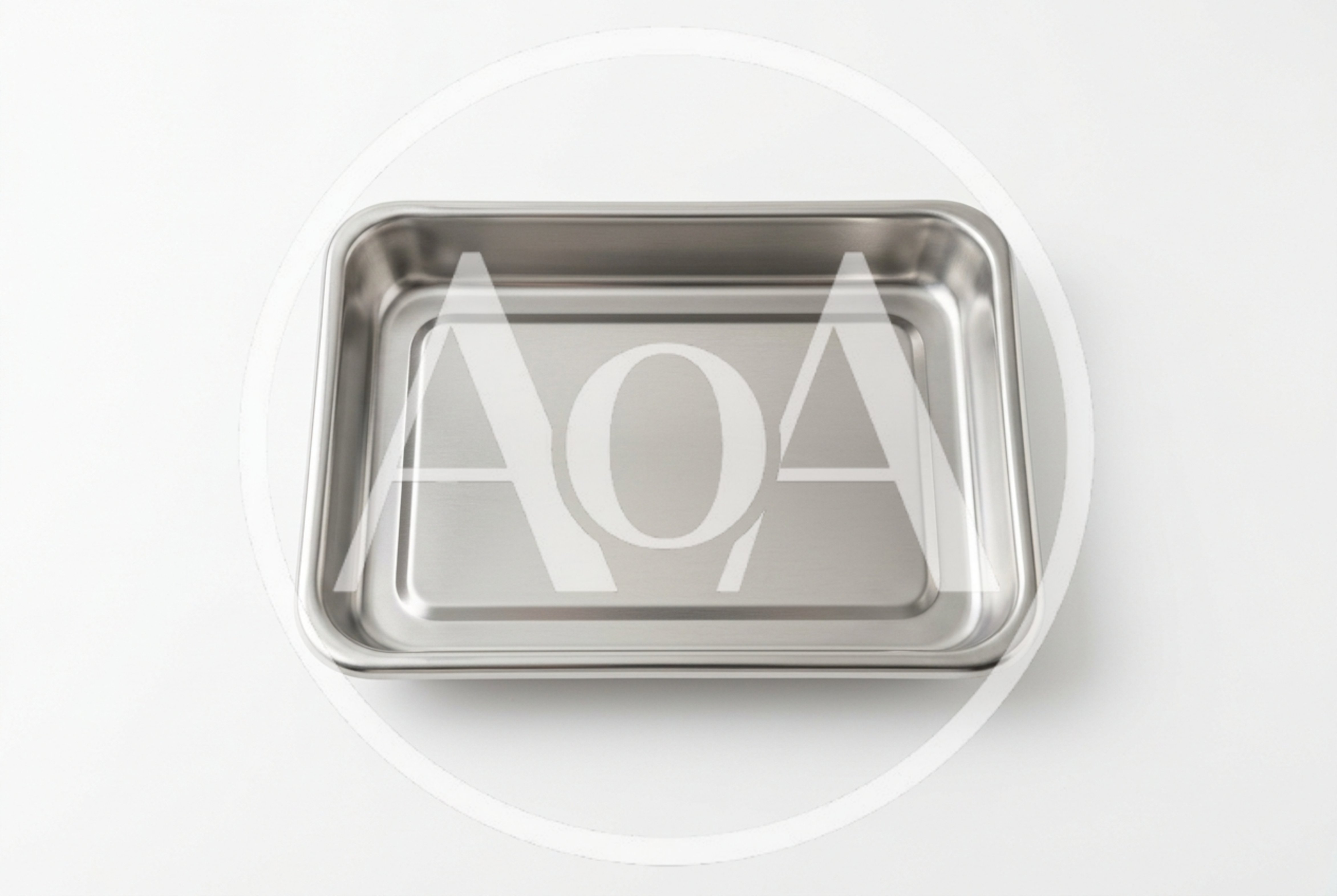 Empty Rectangular Stainless Steel Kitchen Tray