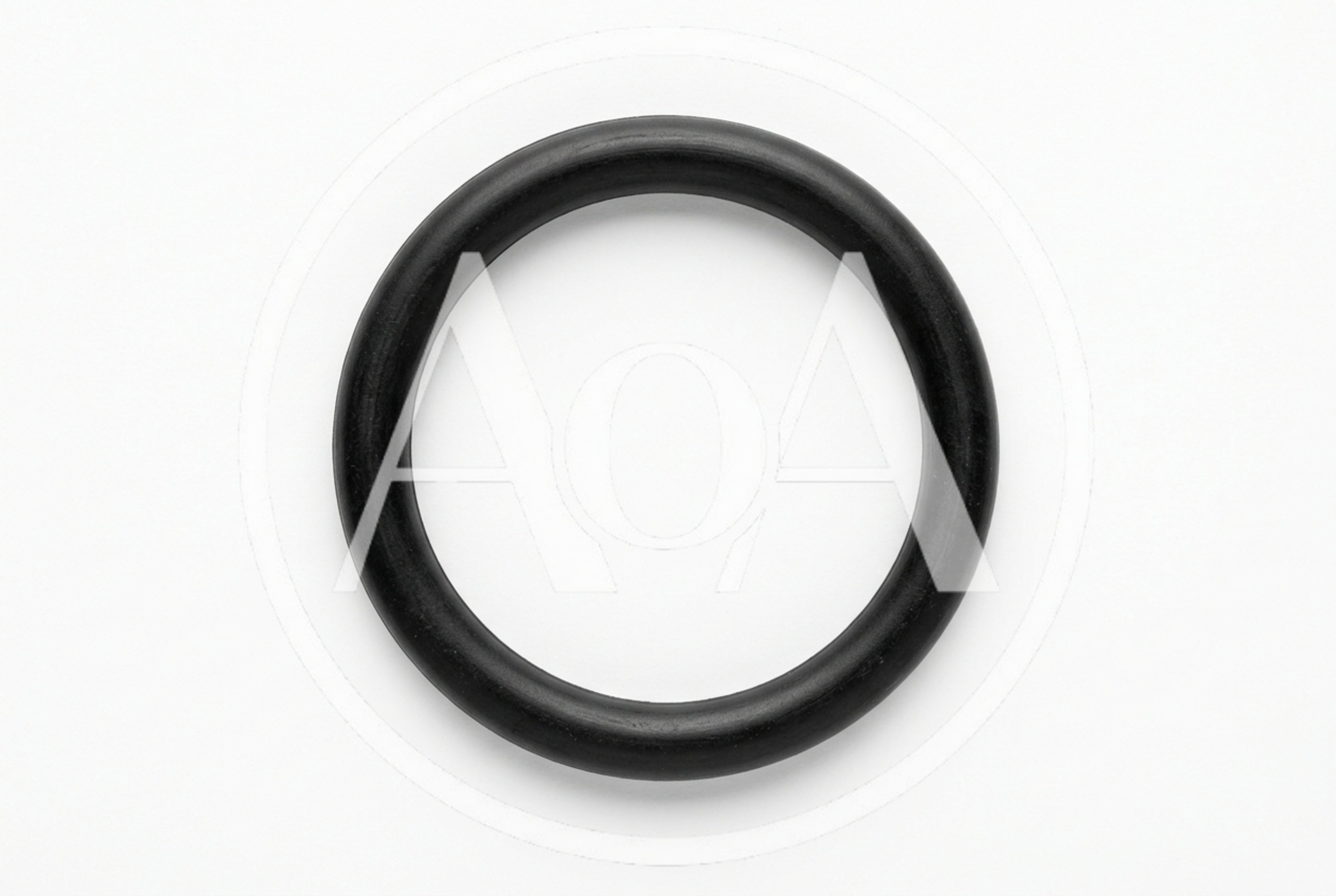 Black Rubber O-Ring Seal Isolated On White Background