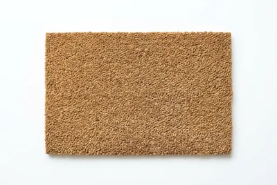 Brown Coir Doormat on White Background