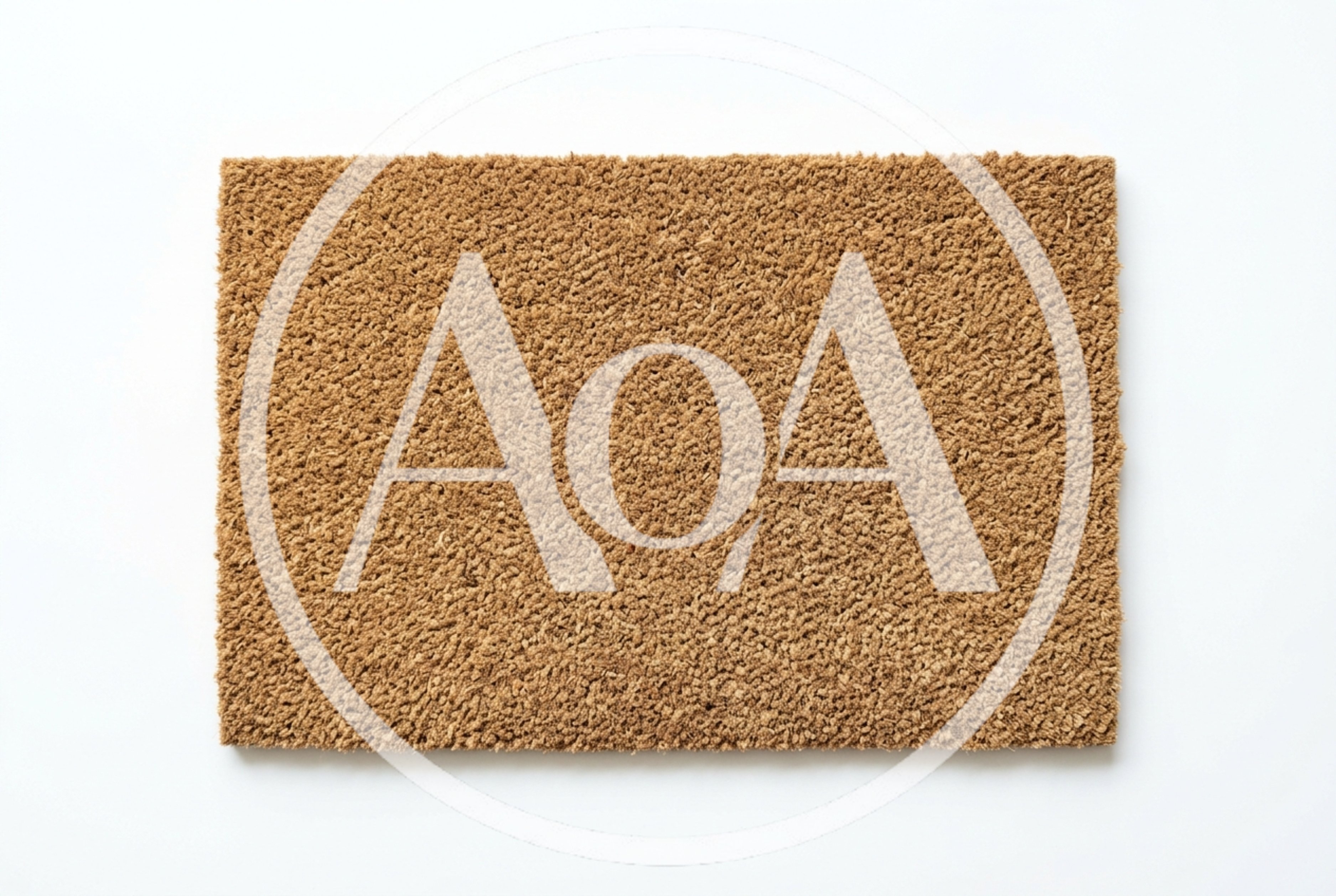 Brown Coir Doormat on White Background