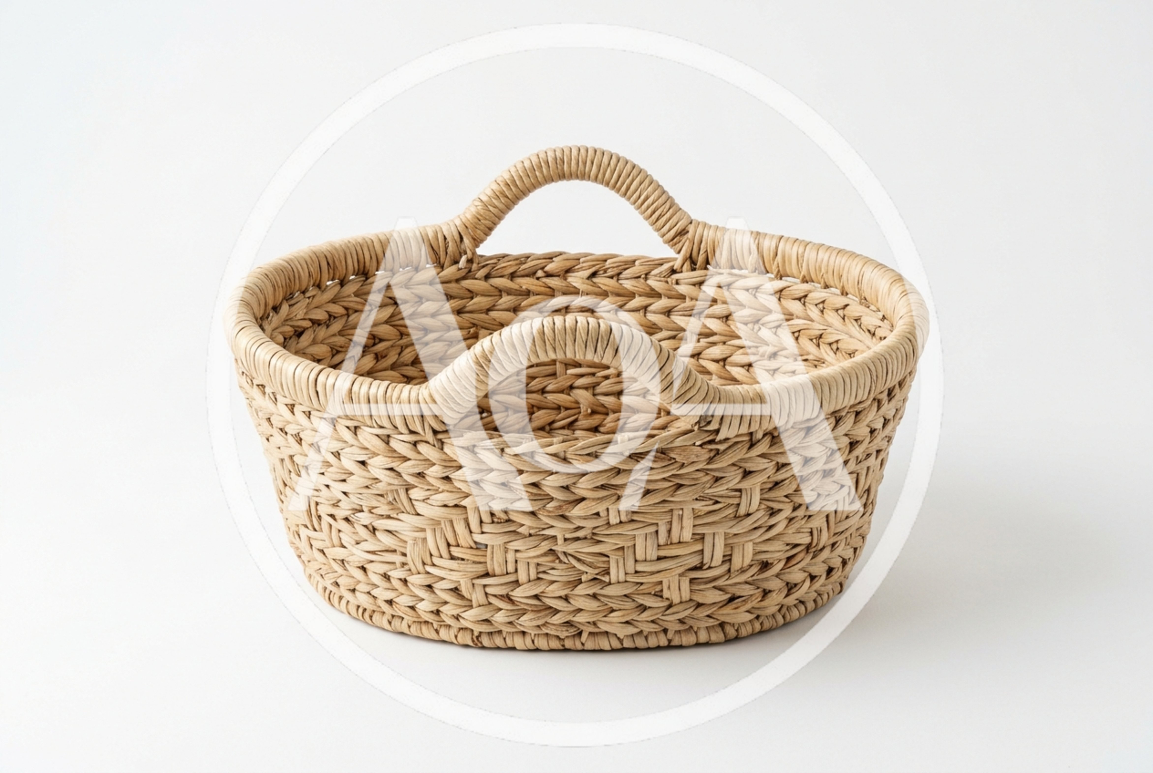 Woven Wicker Basket With Two Handles